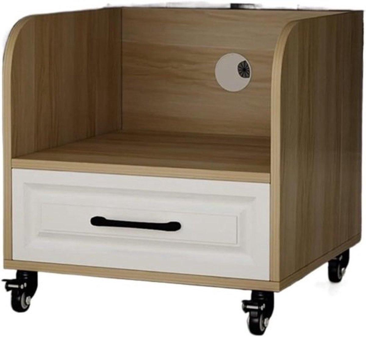 Printerstandaard - Printerwagen Bureau Onderlegger - Kantoor Organiseren - Met Wielen - 44 x 40 x 45cm - Licht Walnoot