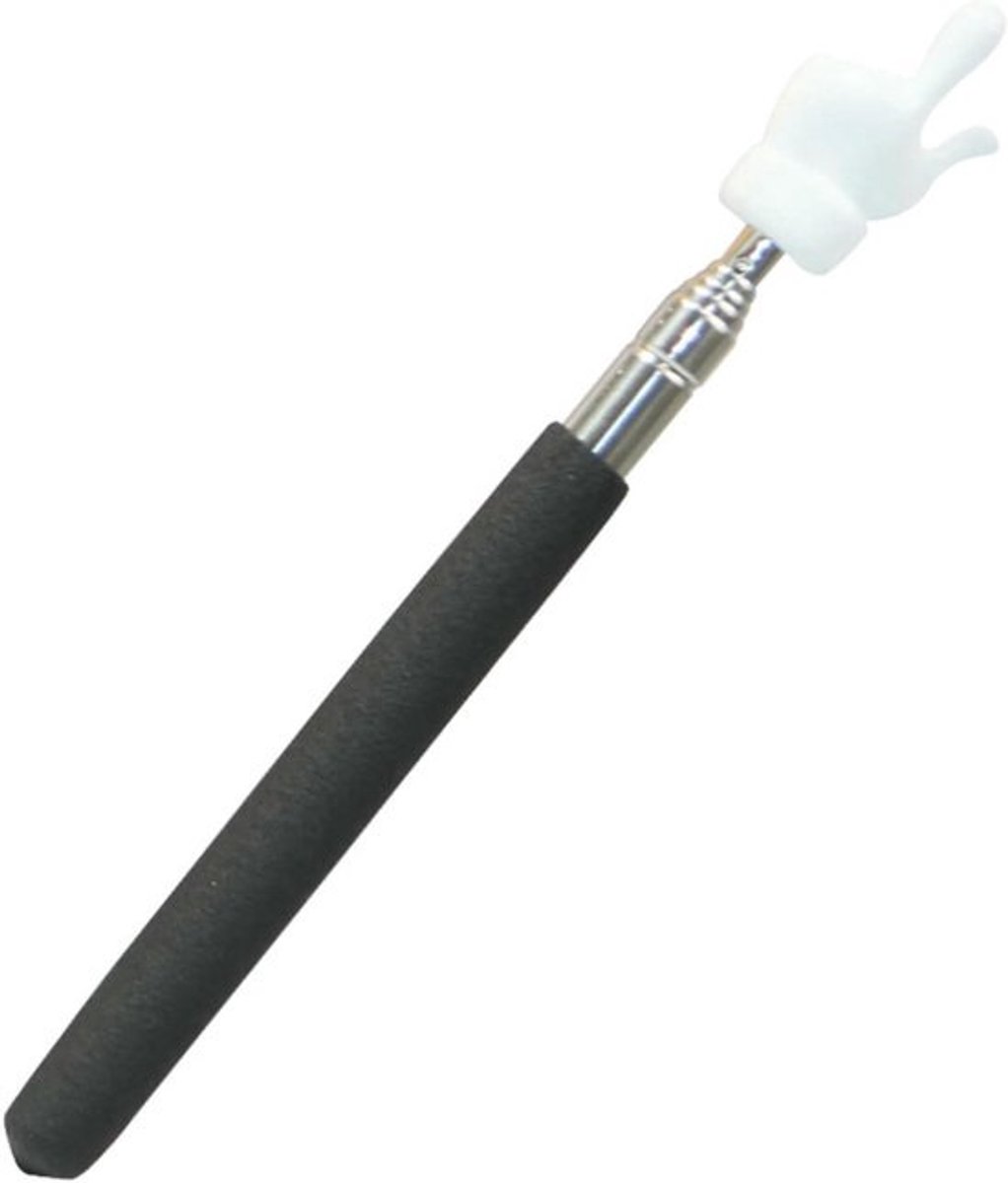 Uitschuifbare Lesstok - Vinger Pointer Staaf - Klas Activiteiten Verbeteren - Telescopisch Ontwerp - 55cm Uitgeschoven - Wit