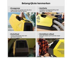 Mobiele Airconditioner – Draagbare Airco – Outdoor Koeling – Compacte Klimaatbeheersing – Lichtgewicht 6,5 Kg – 2380 BTU - 43 dB Geluid – Meerdere Modi