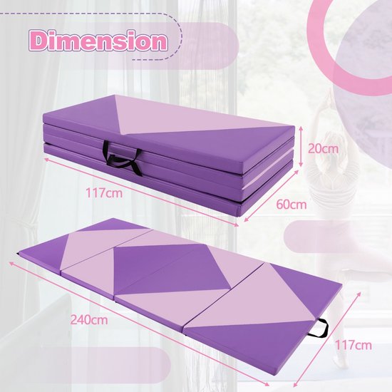 SureDeal® - Yogamatt - Opvouwbare Zachte Gymmat - 240x117x5 cm - zoals de afbeeldingen tonen van suredeal — afbeelding 2