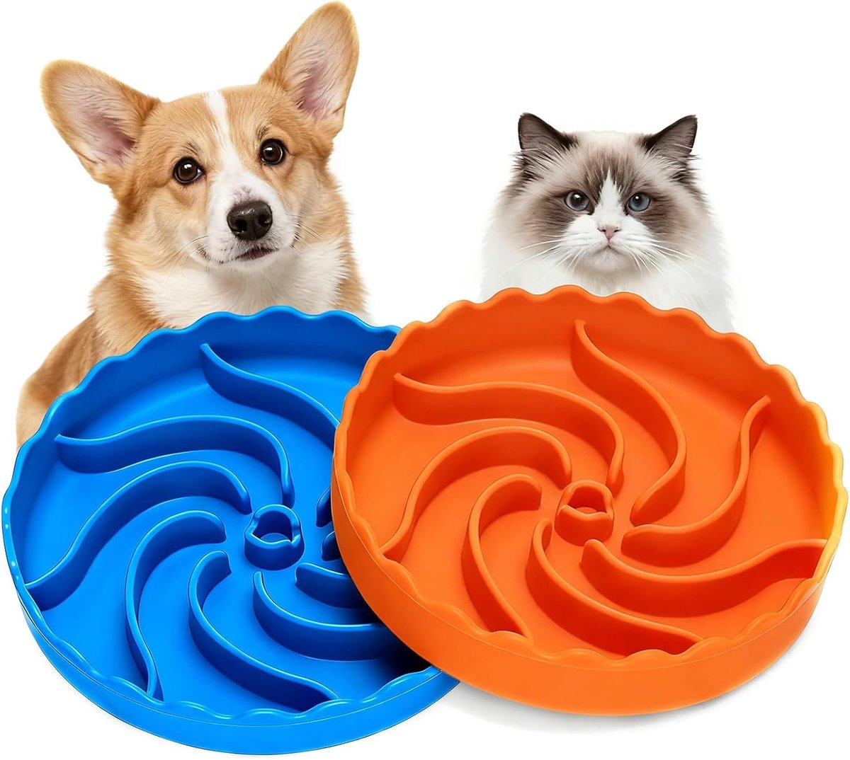 Slow Feeder Voerbak voor Honden en Katten - Voorkomt Verslikken en Opgeblazen Buik, Veilig Silicone, Antislip, Makkelijk Schoon te Maken en Gezond Eten