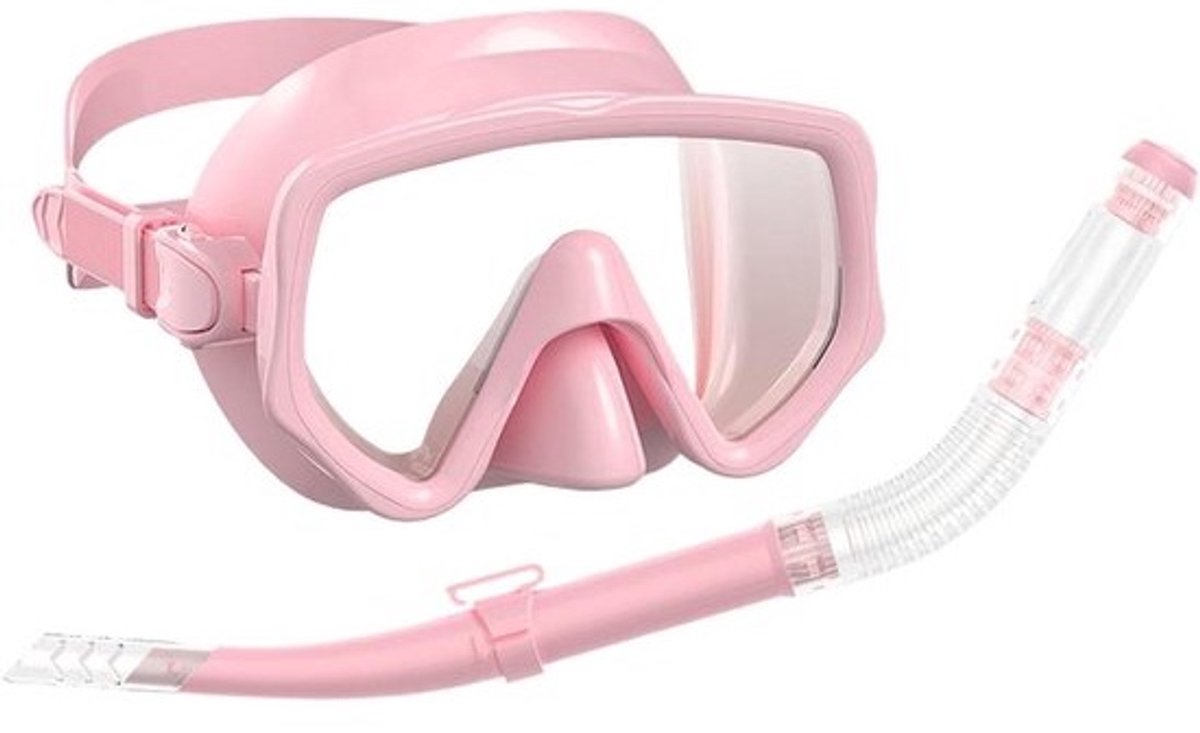Snorkeluitrusting Volwassenen - Duikmasker Set - Onderwater Zicht - Panoramisch Breedzicht - 17 x 12 x 10 cm - Roze