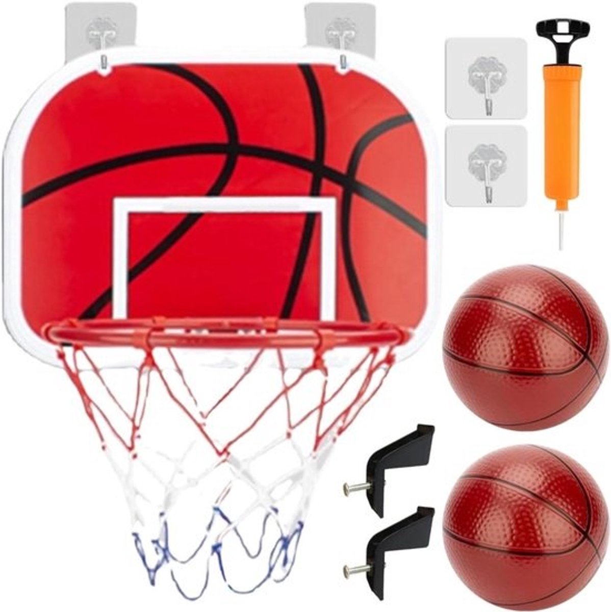 Basketbalring Binnen - Mini Basketbal Set - Indoor Sport Plezier - Verstelbare Hoogte - 34cm Bord - Veelkleurig