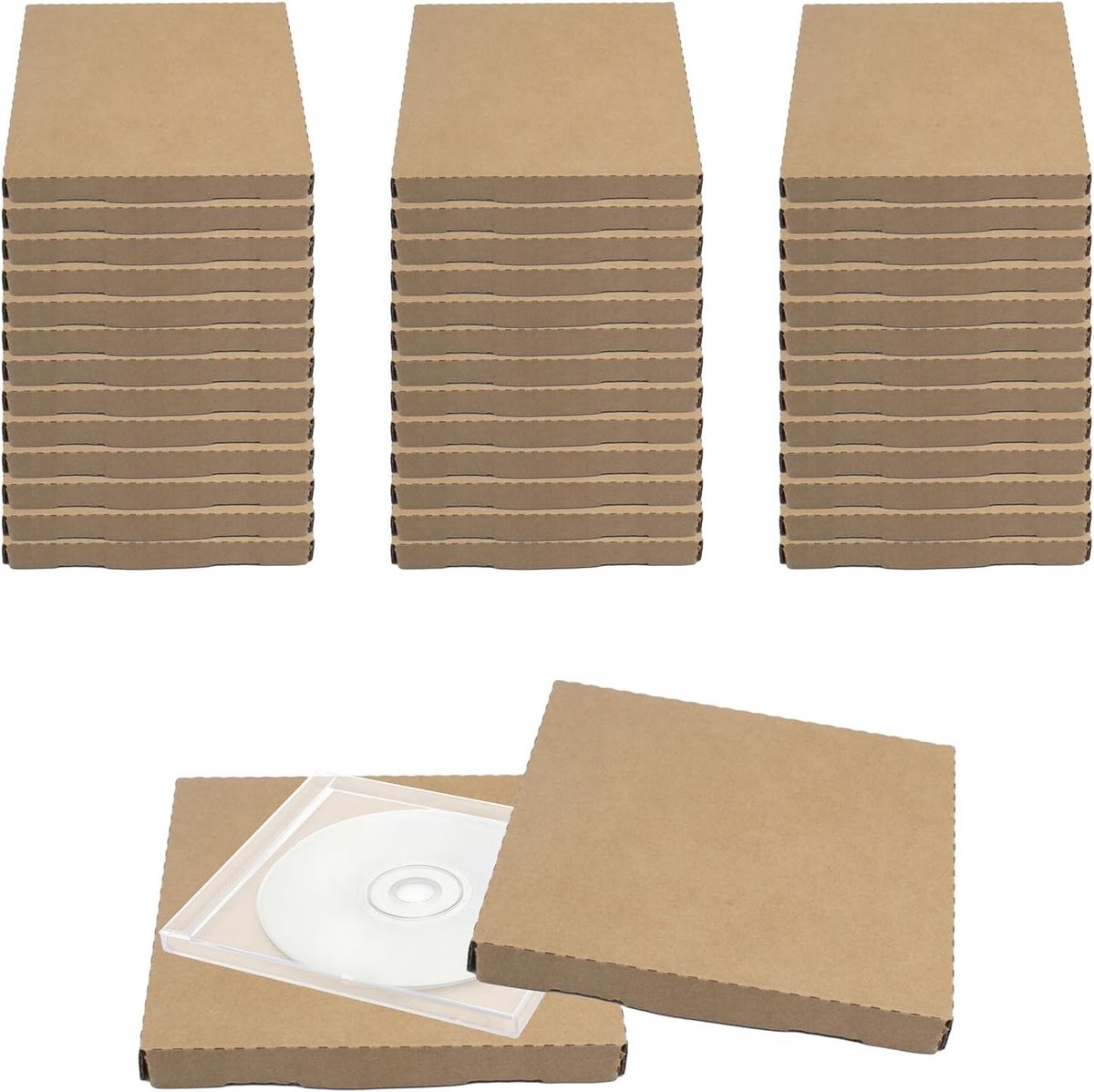 Set van 50 CD verzendhoezen, ideaal voor DVD opslag, beschermt tegen krassen en schade, 126 x 145 x 12 mm, perfect voor verzending en archivering