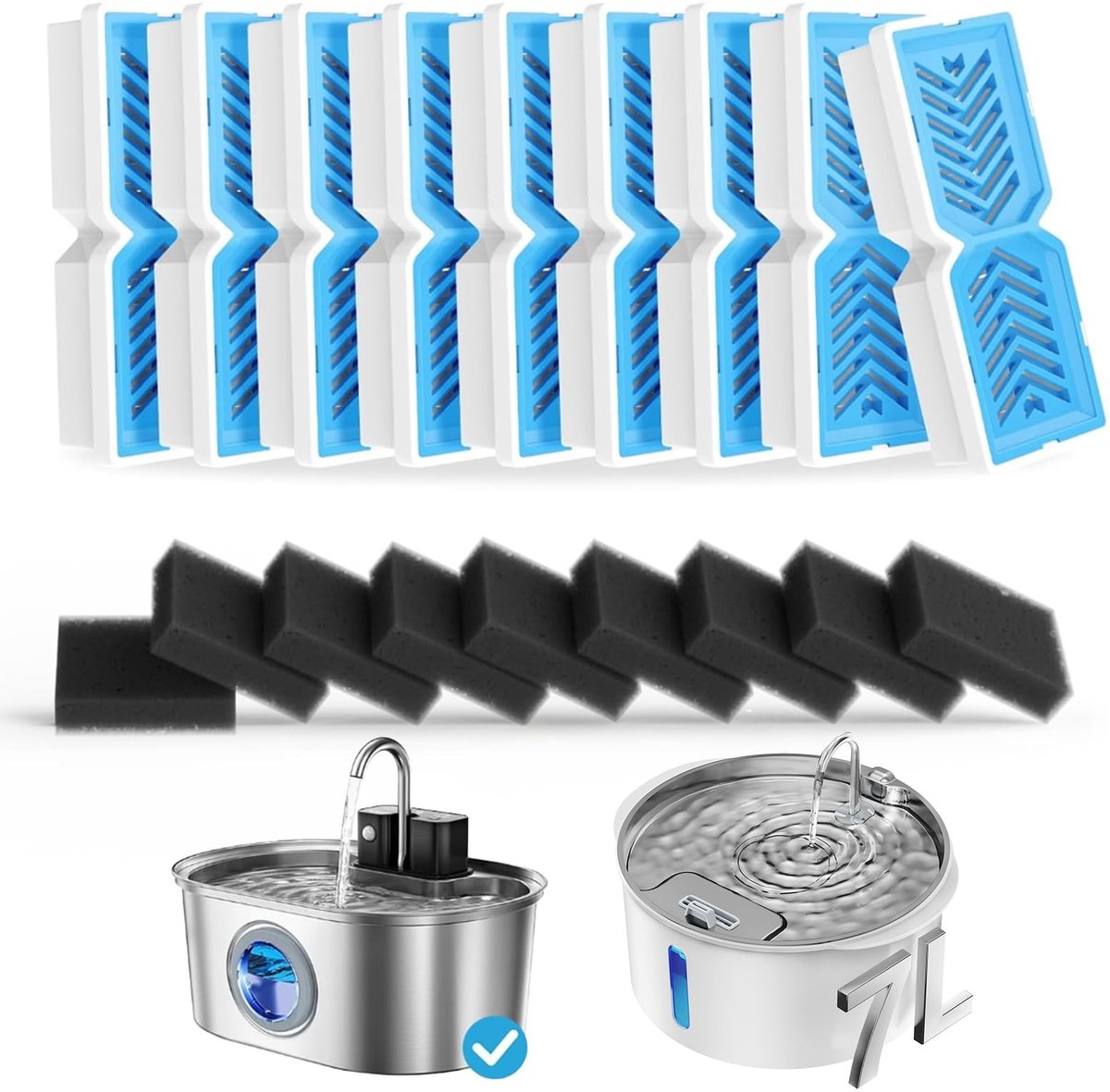 Vervangfilters voor Katten Waterfonteinen - 9 Stuks