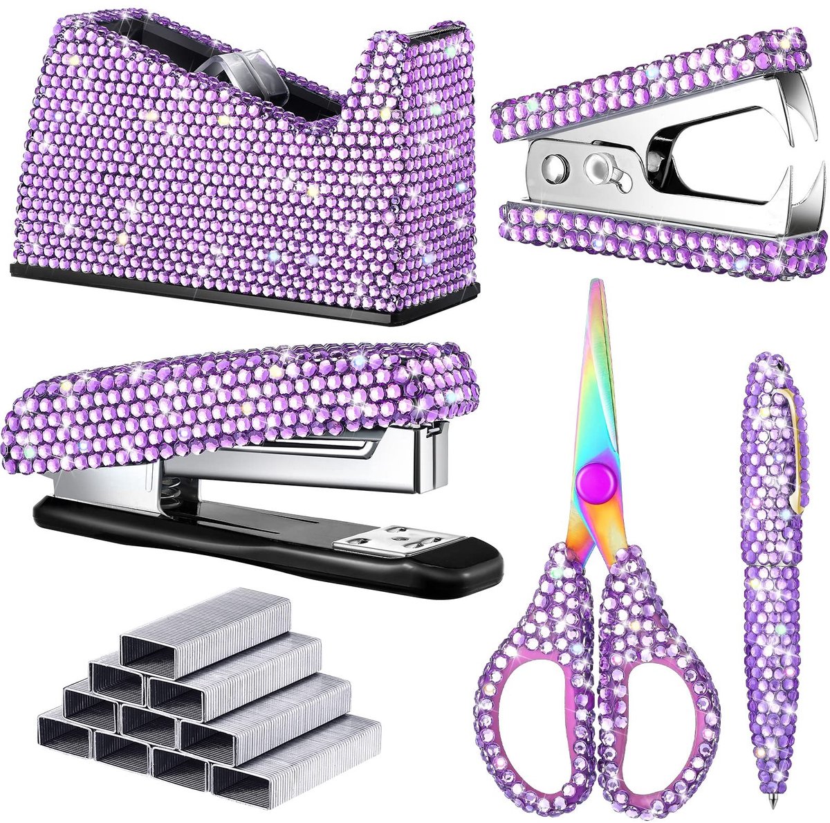 Kantoorspullen Set - Inclusief Pen, Schaar, Nietmachine en Tape Dispenser