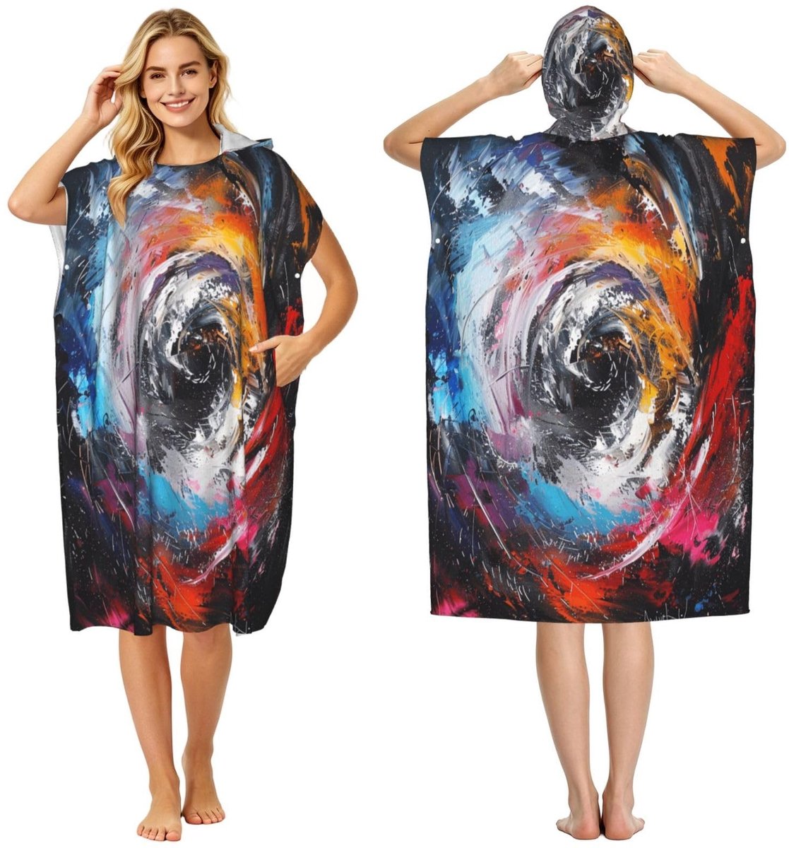 Strand poncho handdoek met capuchon - Microfiber - 43 x 35 inch