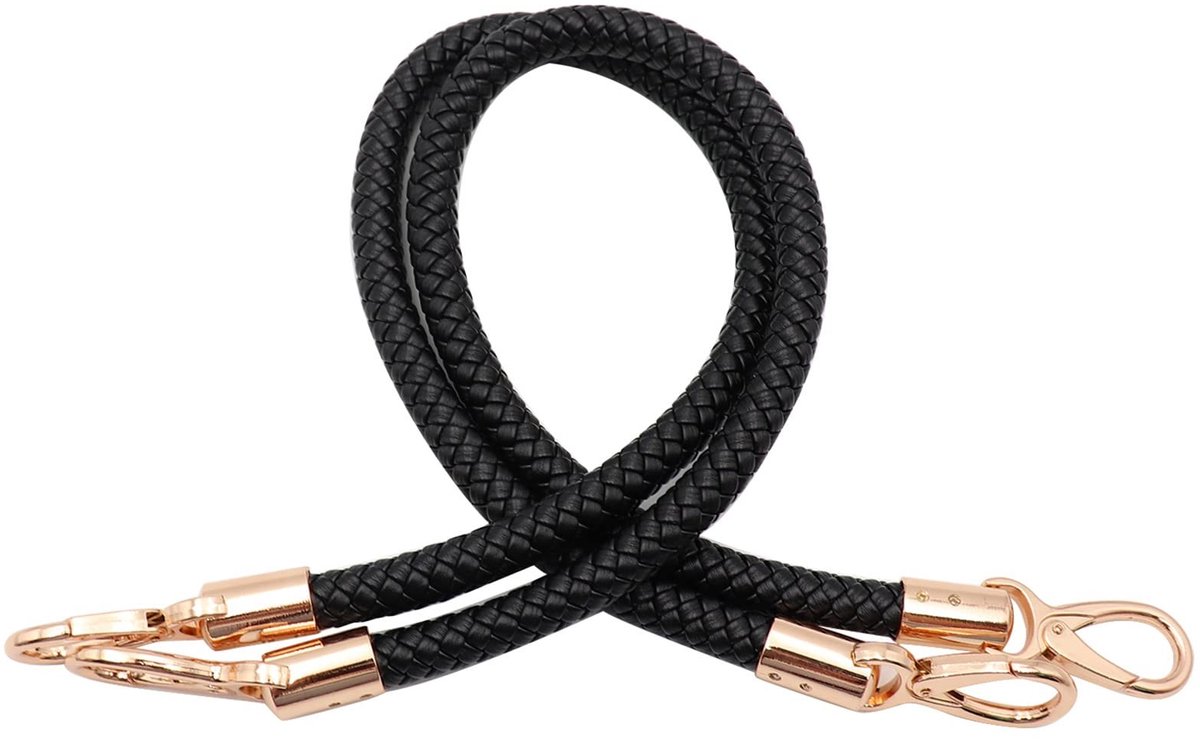 Handvatten voor Tas - PU Leer - 60 cm - 2 Stuks Zwart