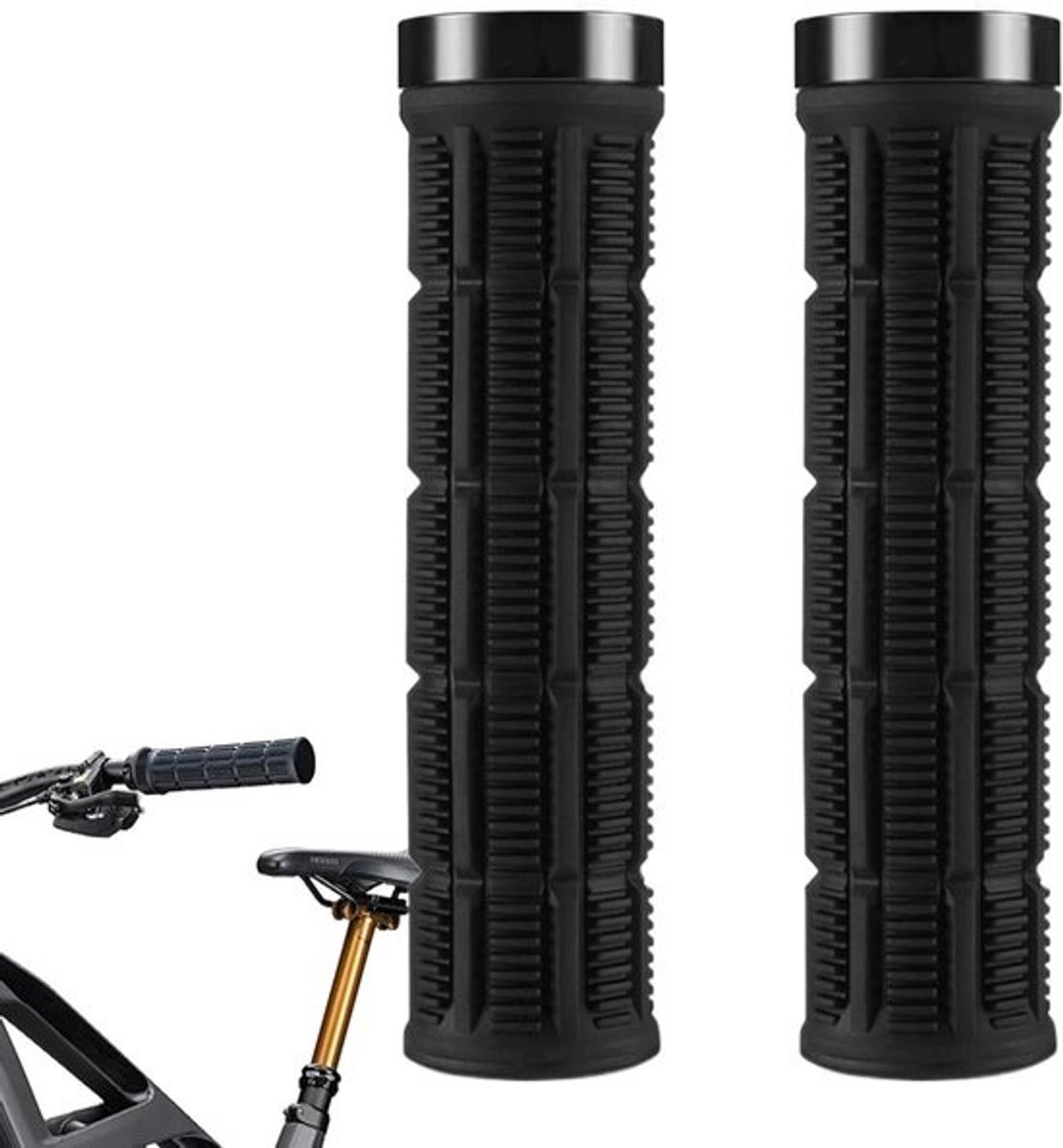 Fietsstuurhoes - Stuurbeschermer Handvat - Verbeterde Controle - Antislip Rubber - 13 cm - Zwart