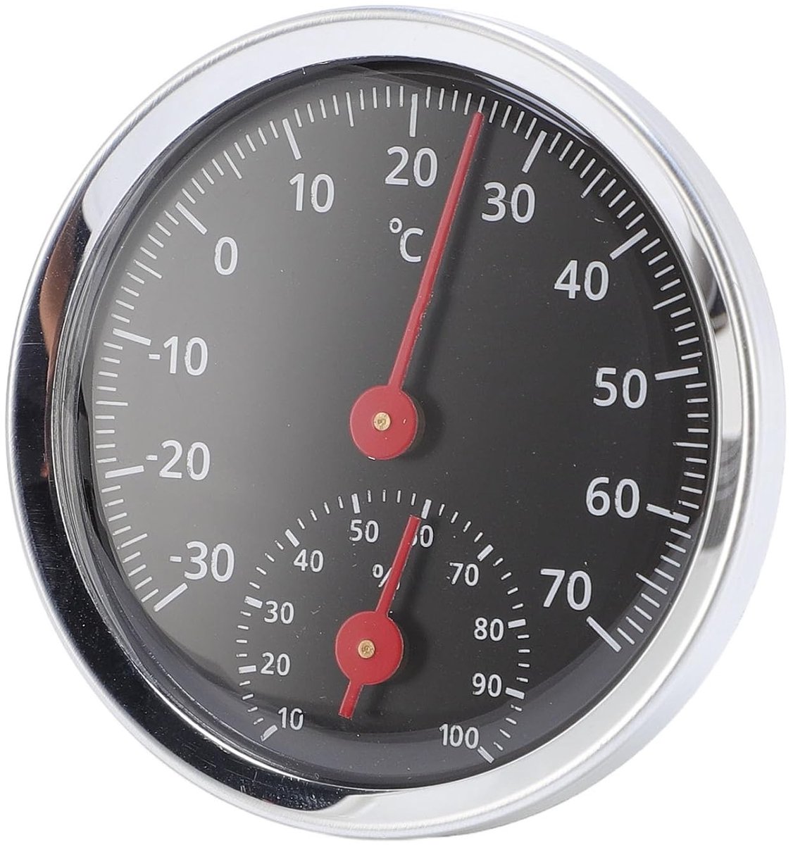 Nauwkeurige mechanische autothermometer en hygrometer voor binnen- en buitengebruik, gemaakt van aluminiumlegering, ideaal voor temperatuur- en vochtigheidsmeting