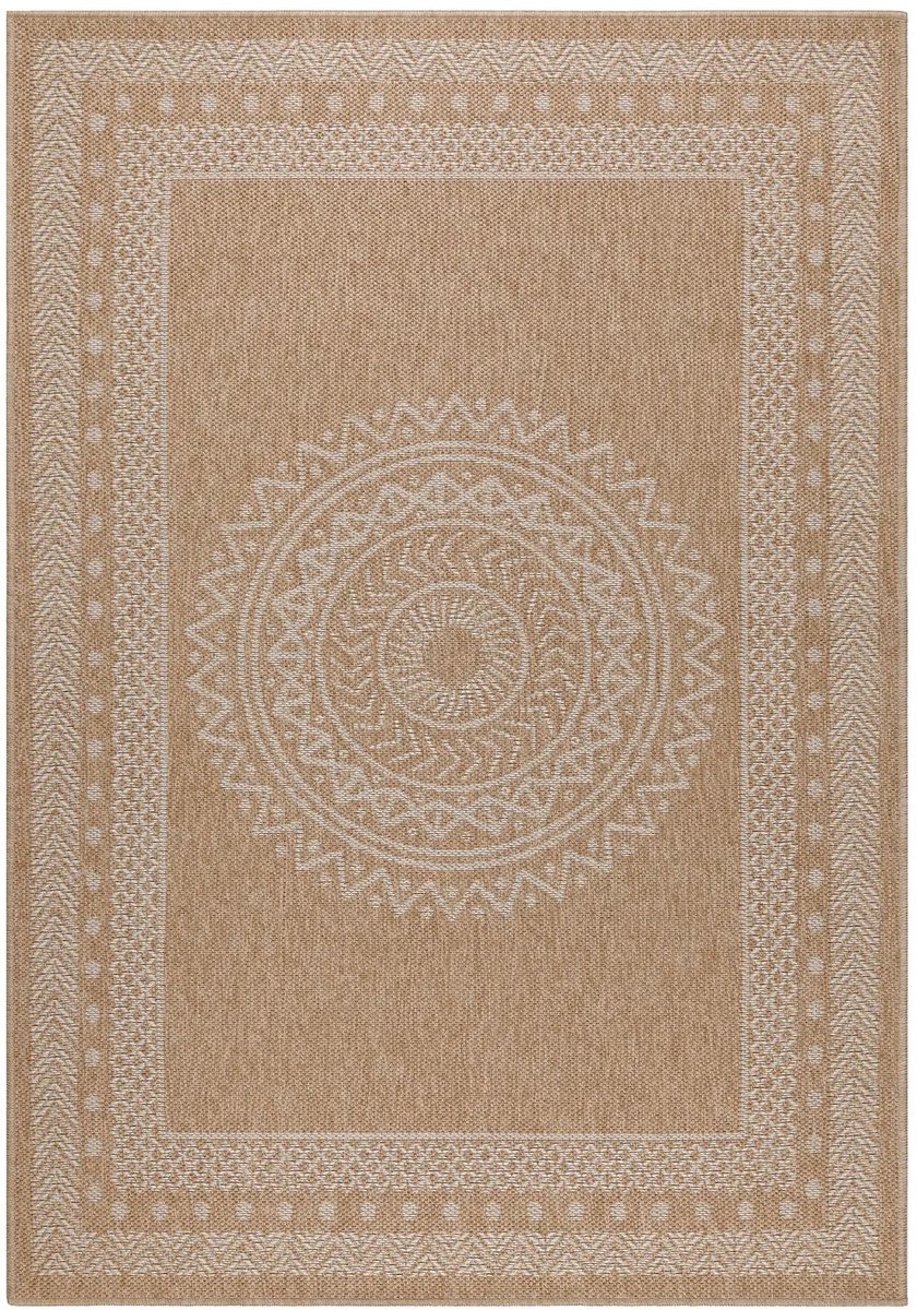 Dutch XXL Buitenkleed | Dhaka | Medaillon | Beige | 120x170 cm | Buitentapijt | Tuintapijt