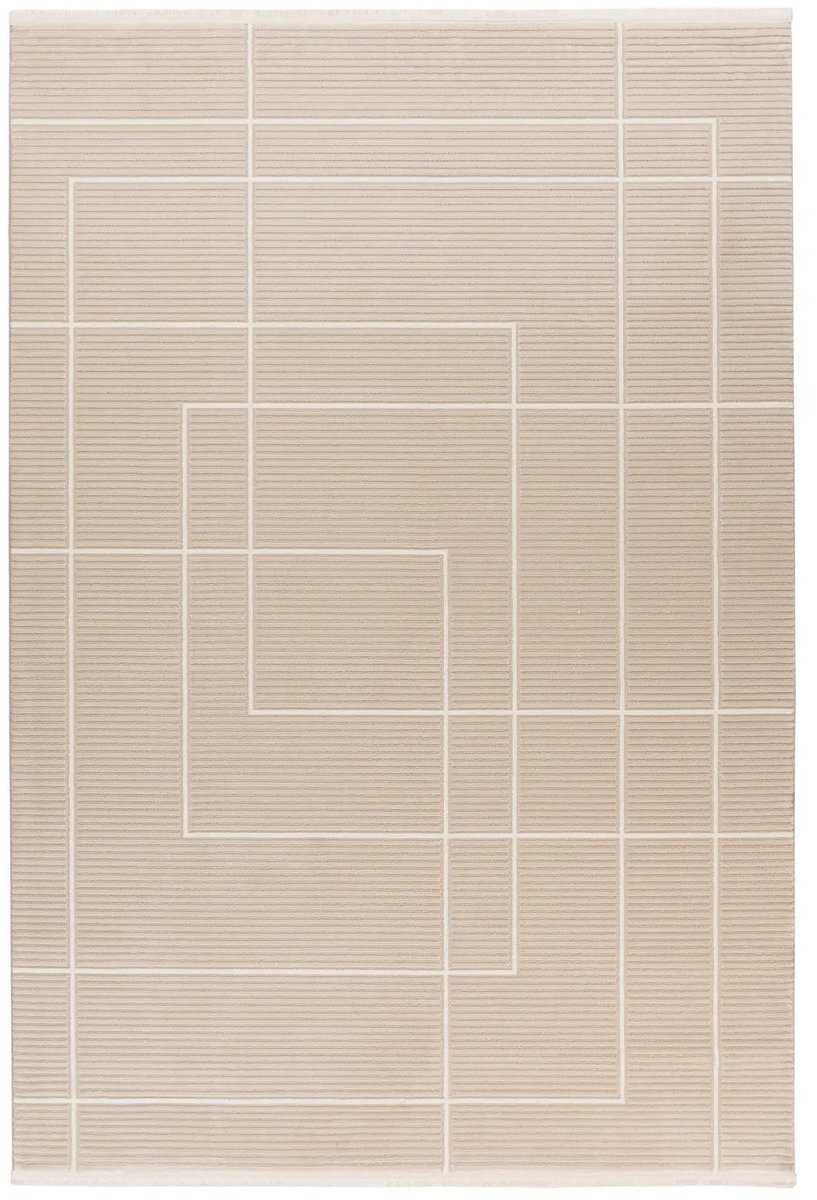 Dutch XXL Laagpolig Vloerkleed | Tapijt | Elif | Geometrisch | Beige | 200x290 cm
