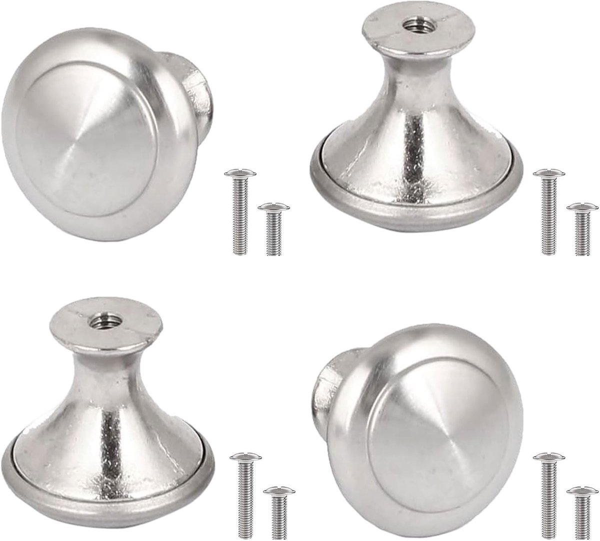 Knoppen en Handgrepen met Schroeven, RVS, 27 mm, Ideaal voor Keuken, Badkamer en Meubels