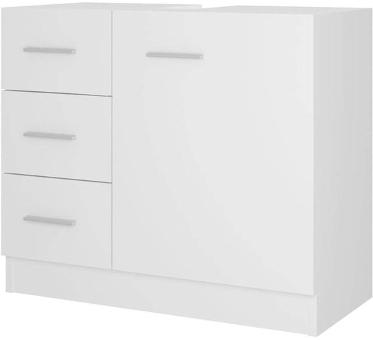 Badkamer tafel - massief hout, wit, 63 x 30 x 54 cm