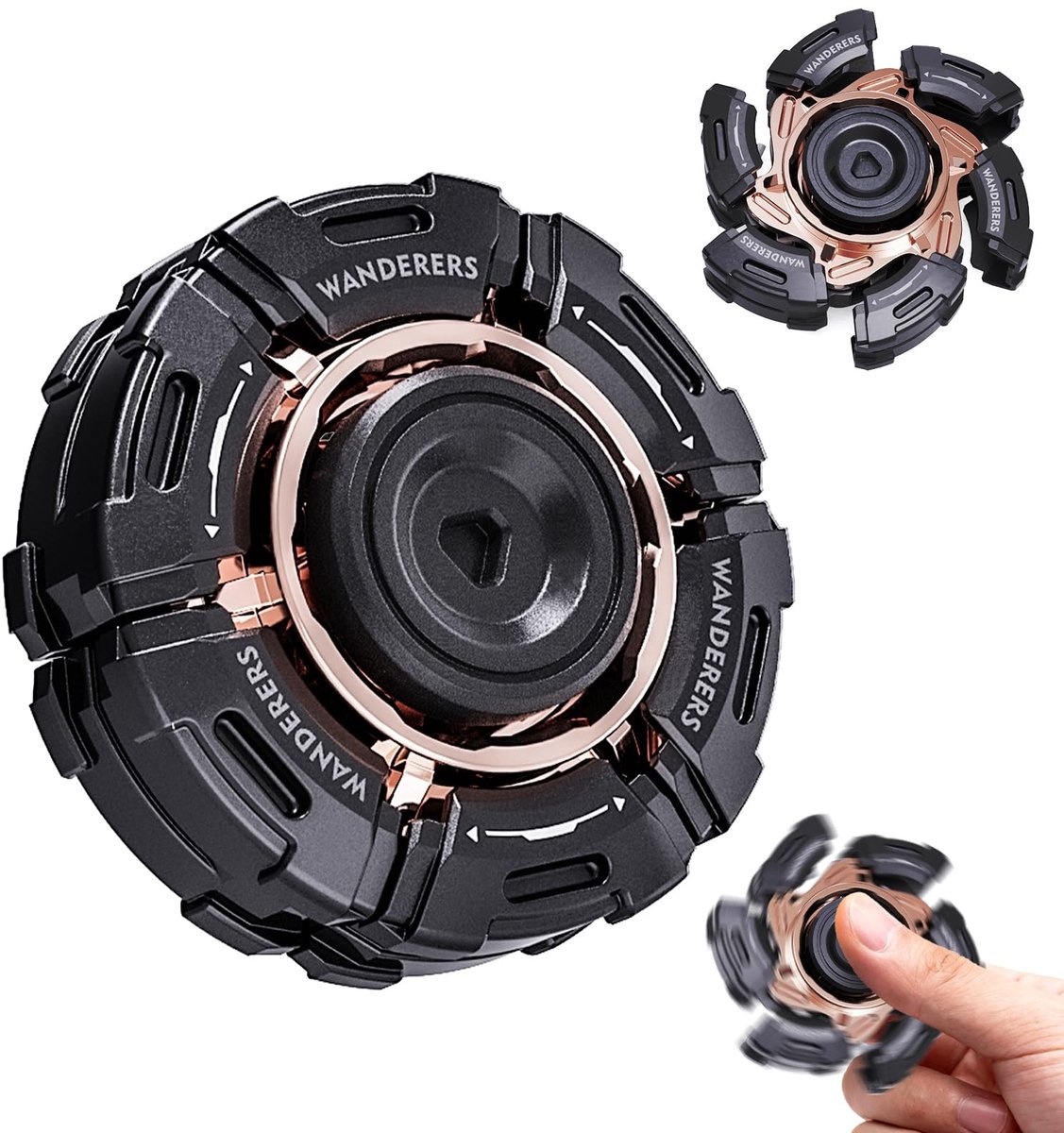 Elzusha - Fidget Spinner van Metaal met Vouwmechanisme en Geluidseffecten