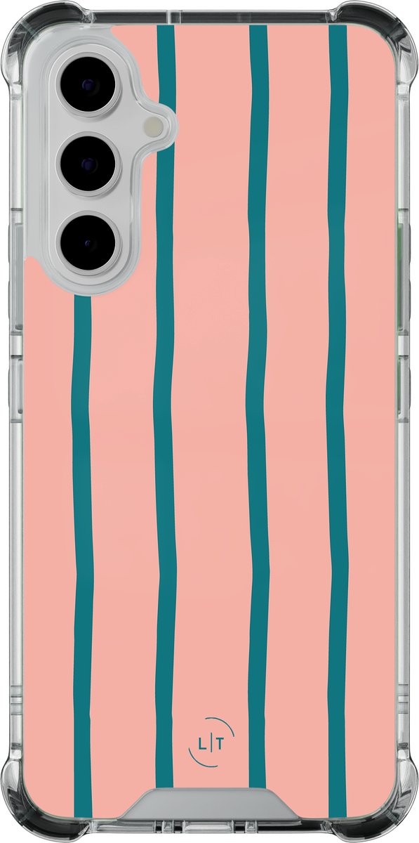 Shockproof hoesje - Geschikt voor Samsung Galaxy A55 - Pink flow - Extra sterke case - TPU/polycarbonaat - - Multi, Transparant