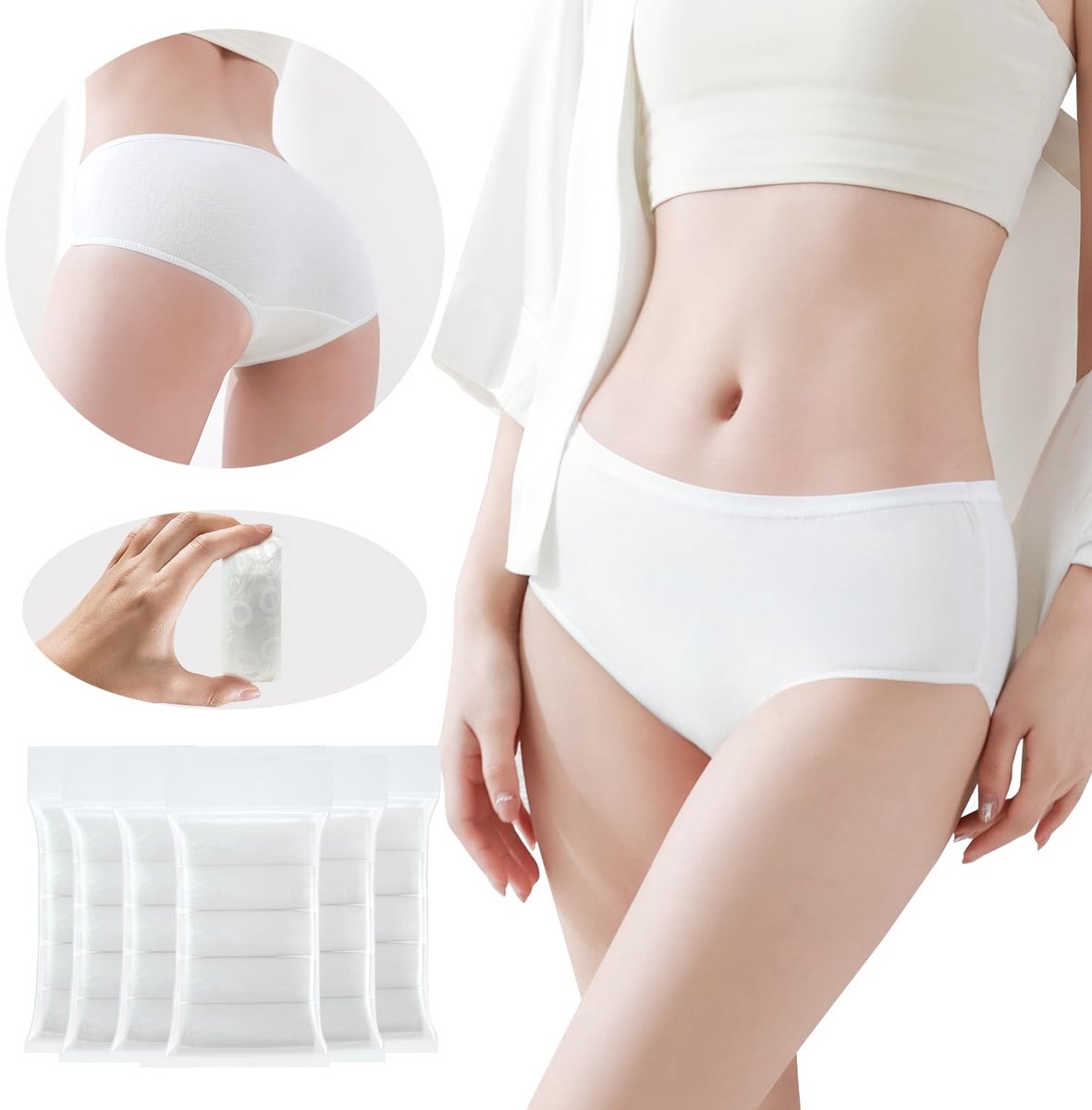 Elzusha - Draagbare Wegwerponderbroeken voor Vrouwen - Maat Mid Waist - 35 Stuks