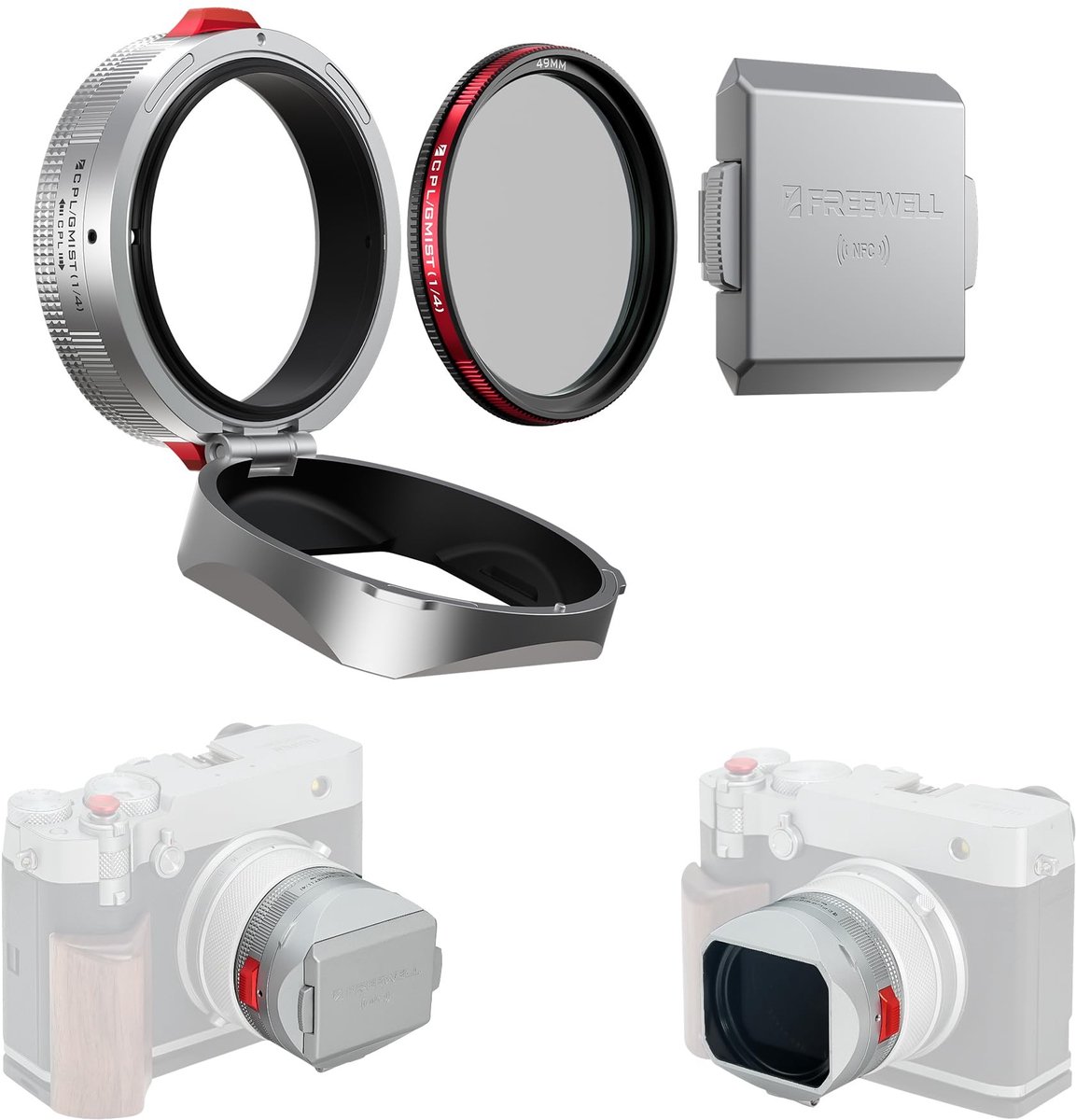 Elzusha - CPL/Mist Filter voor Fuji GFX100RF met Flipable, Touchless Bedieningen