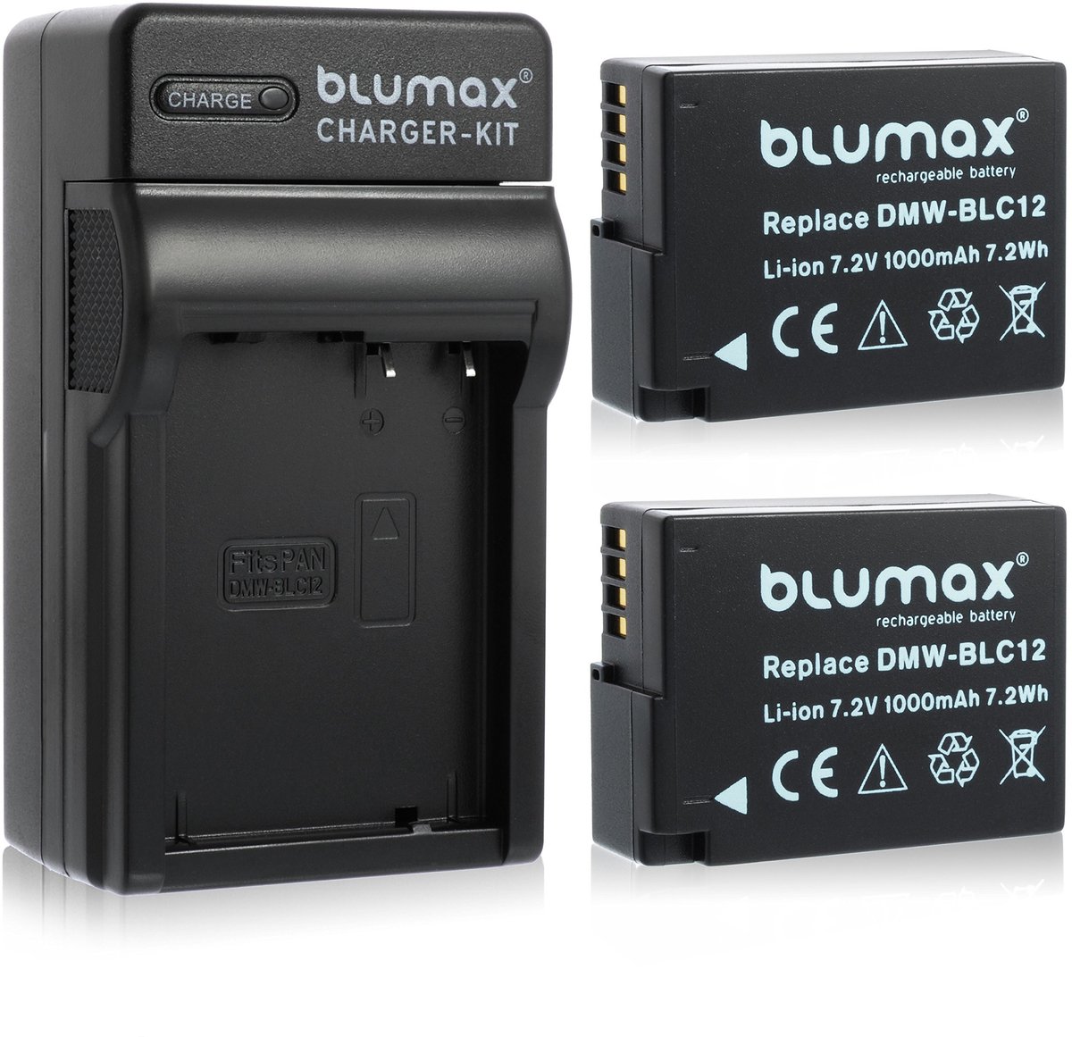 Elzusha - Set van 2 Oplaadbare Accu's voor Panasonic DMW-BLC12