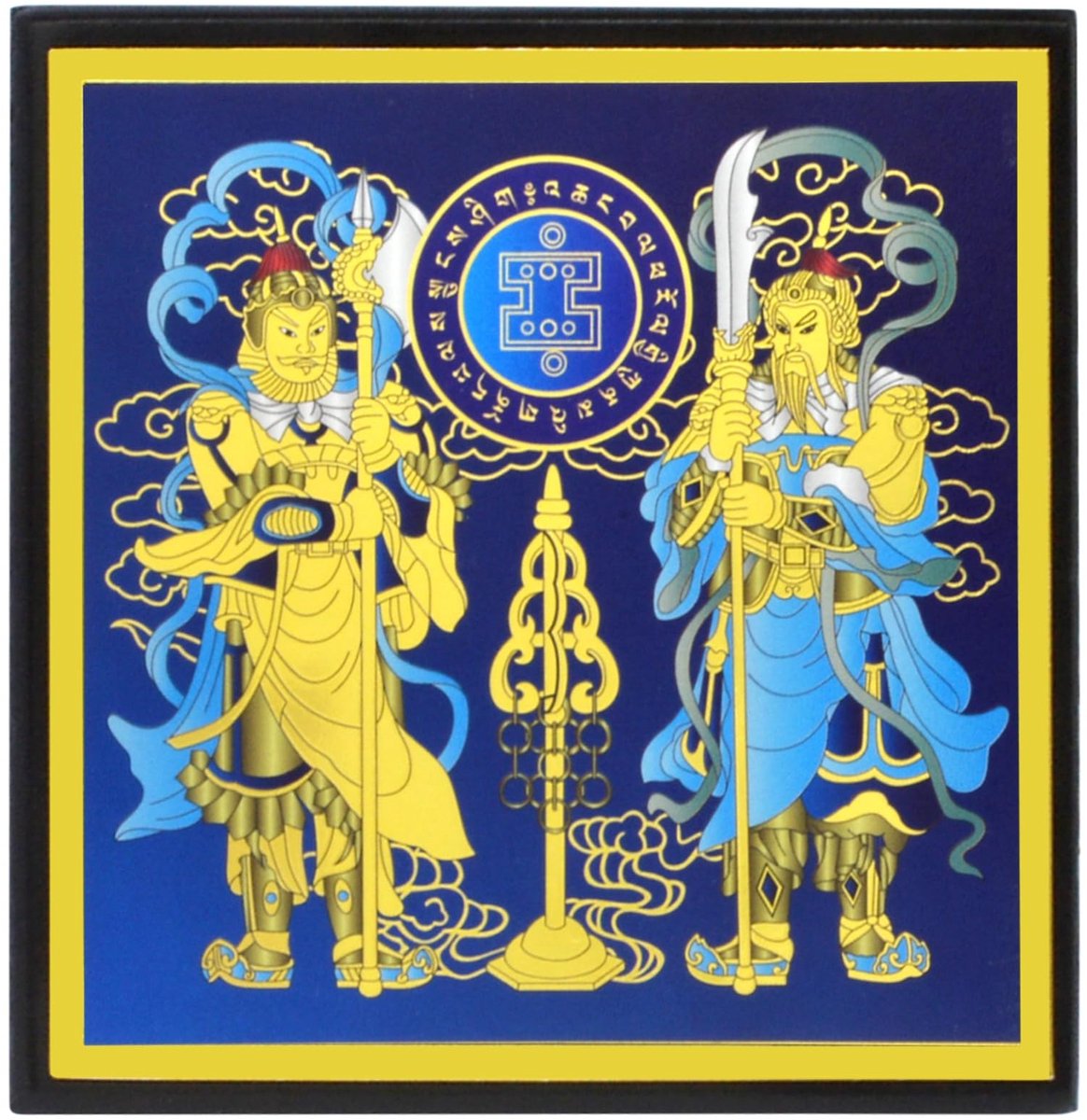 Elzusha - Feng Shui Deurgardianen met Ksitigarbah Staf Plaque