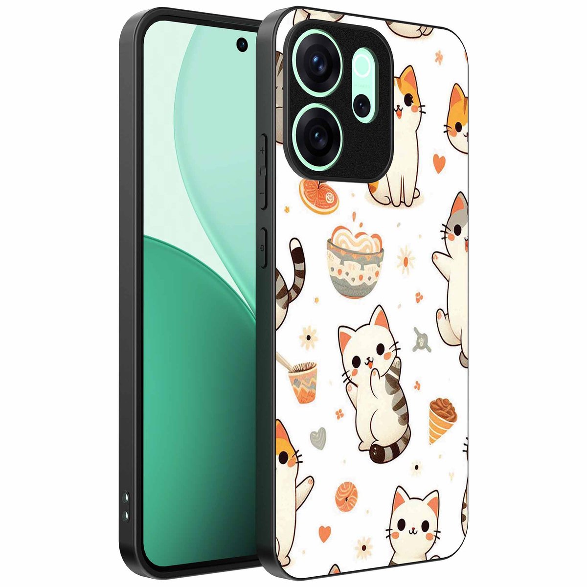 Geschikt voor Oppo Reno 15 Pro Telefoonhoesje met katten opdruk - TPU backcover case cat design - Smartphonica geschikt voor Oppo Reno 15 Pro