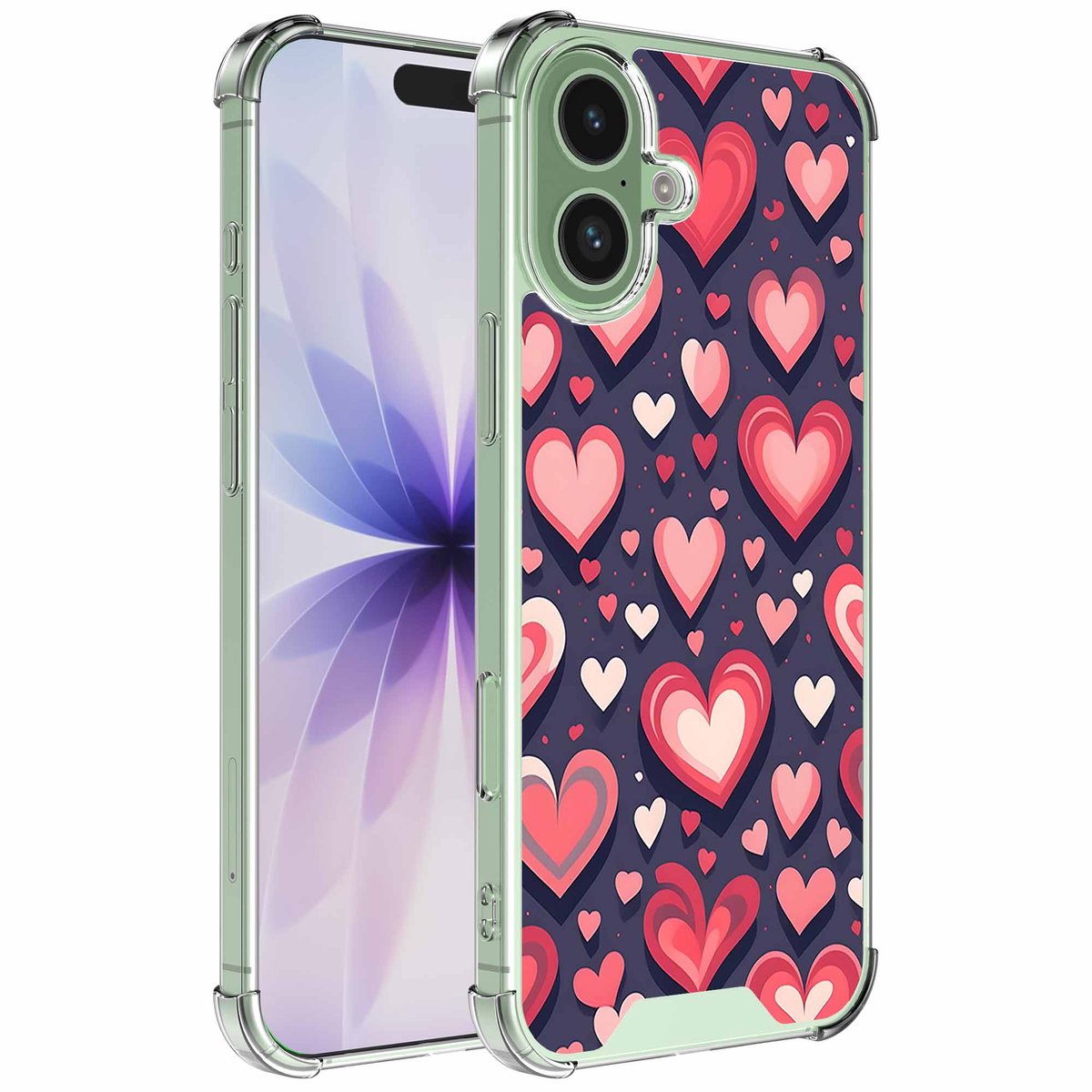Smartphonica Geschikt voor iPhone 17 Telefoonhoesje met Liefdes Love opdruk - Draadloos op te laden - Shockproof Siliconen TPU Strong Case - Sterk Schokbestendig Telefoonhoesje geschikt voor iPhone 17
