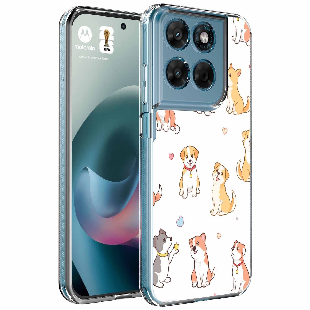 Smartphonica Geschikt voor Motorola Moto G77 Telefoonhoesje met Honden opdruk - Draadloos op te laden - Shockproof Siliconen TPU Strong Case - Sterk Schokbestendig Telefoonhoesje geschikt voor Motorola Moto G77