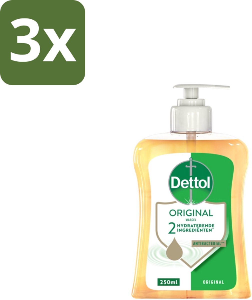 3 x Dettol Handzeep Original 250 ml - Handzeep - Hygiëne - Antibacterieel - Hydratatie - Huidverzorging