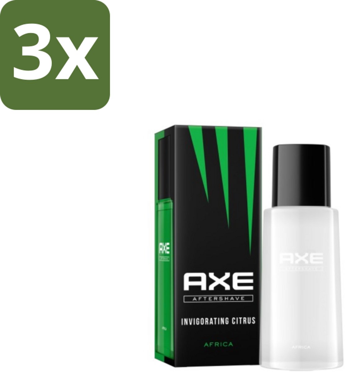 3 x Axe – Aftershave – Africa – 100 ml - Aftershave Africa - Aftershave - Aftershave Africa 100 Ml - Aftershave Voor Mannen - Aftershave Met Kruiden