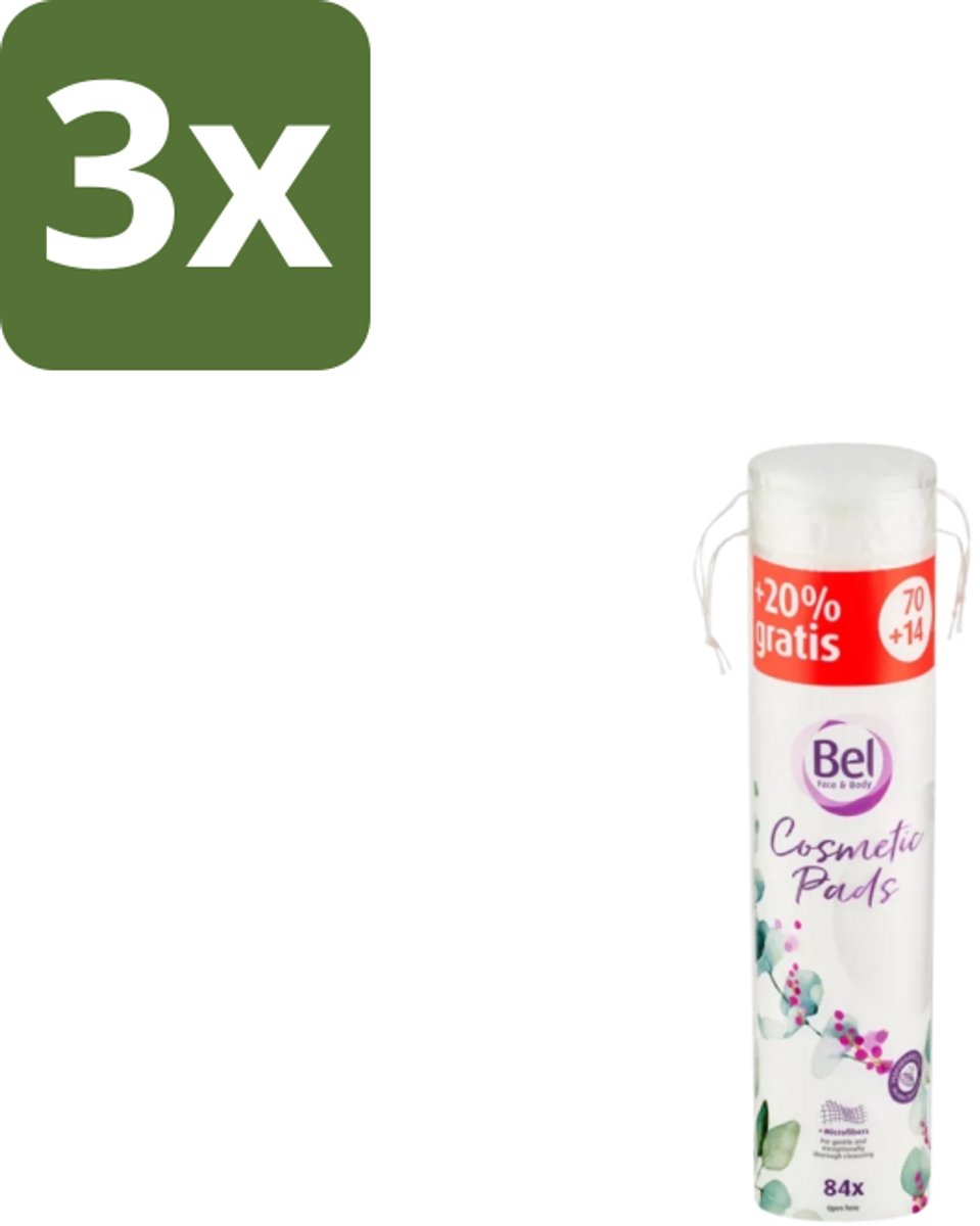 3 x Bel Cosmetic – Make-up Remover Pads – Rond – Zacht & Verzorgend - Make-up Remover Pads - Gezichtsreiniging - Huidverzorging - Make-up Verwijderen - Make-up Verwijderen Pads