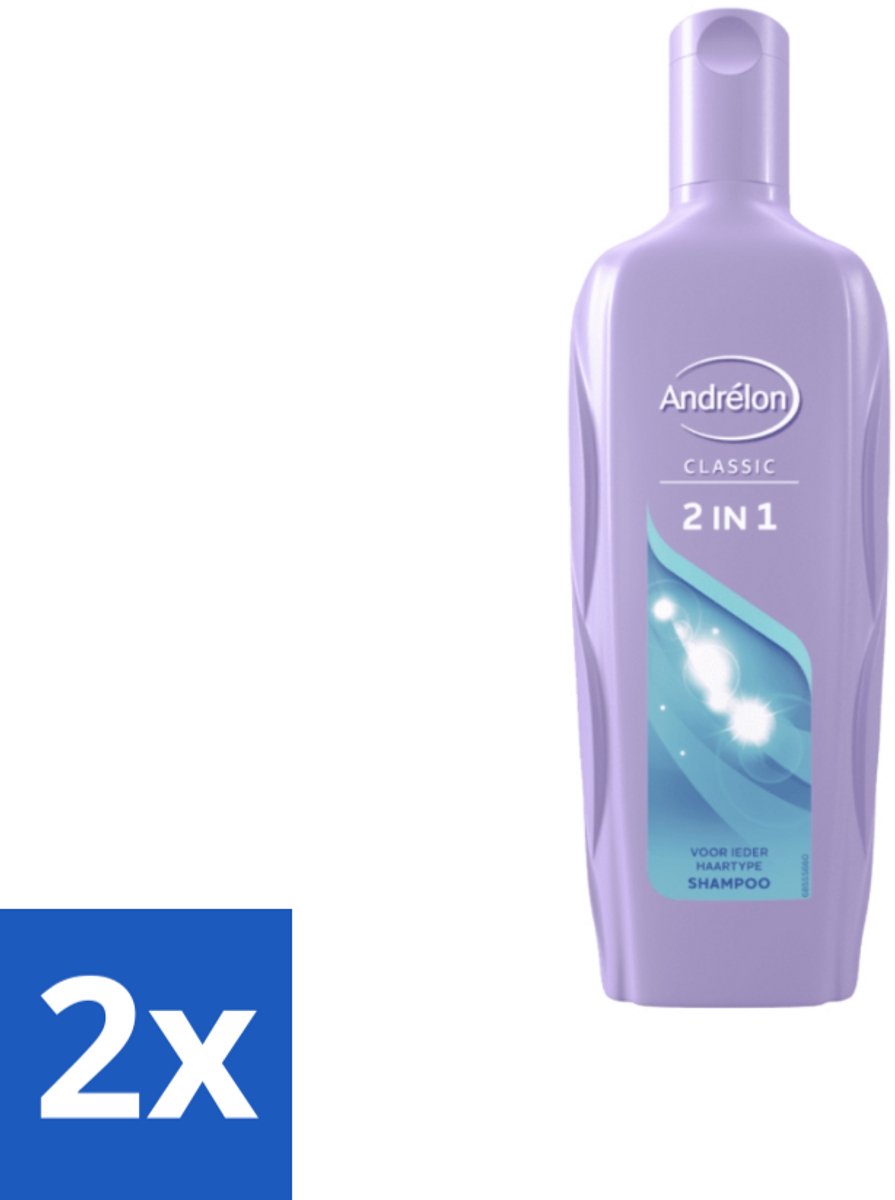 2 x Andrélon – Shampoo – 2-in-1 – 450 ml - Shampoo 2 In 1 - Haar Reinigen - Haar Verzorgen - Zacht Haar - Soepel Haar