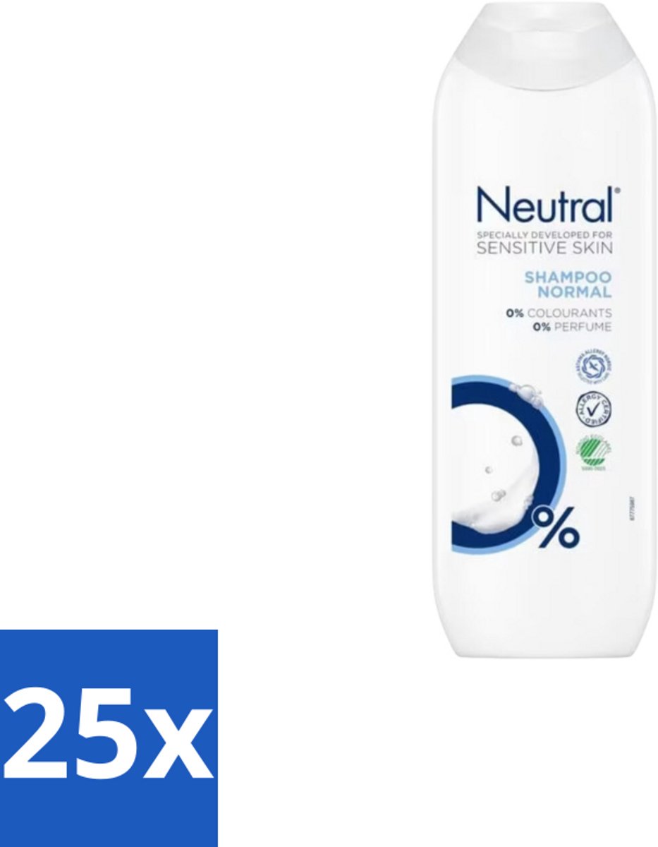 25 x Neutral – Shampoo – Normaal Haar – 250 ml - Gevoelige Hoofdhuid - Normaal Haar - Milde Shampoo - 0% Parfum - 0% Kleurstoffen