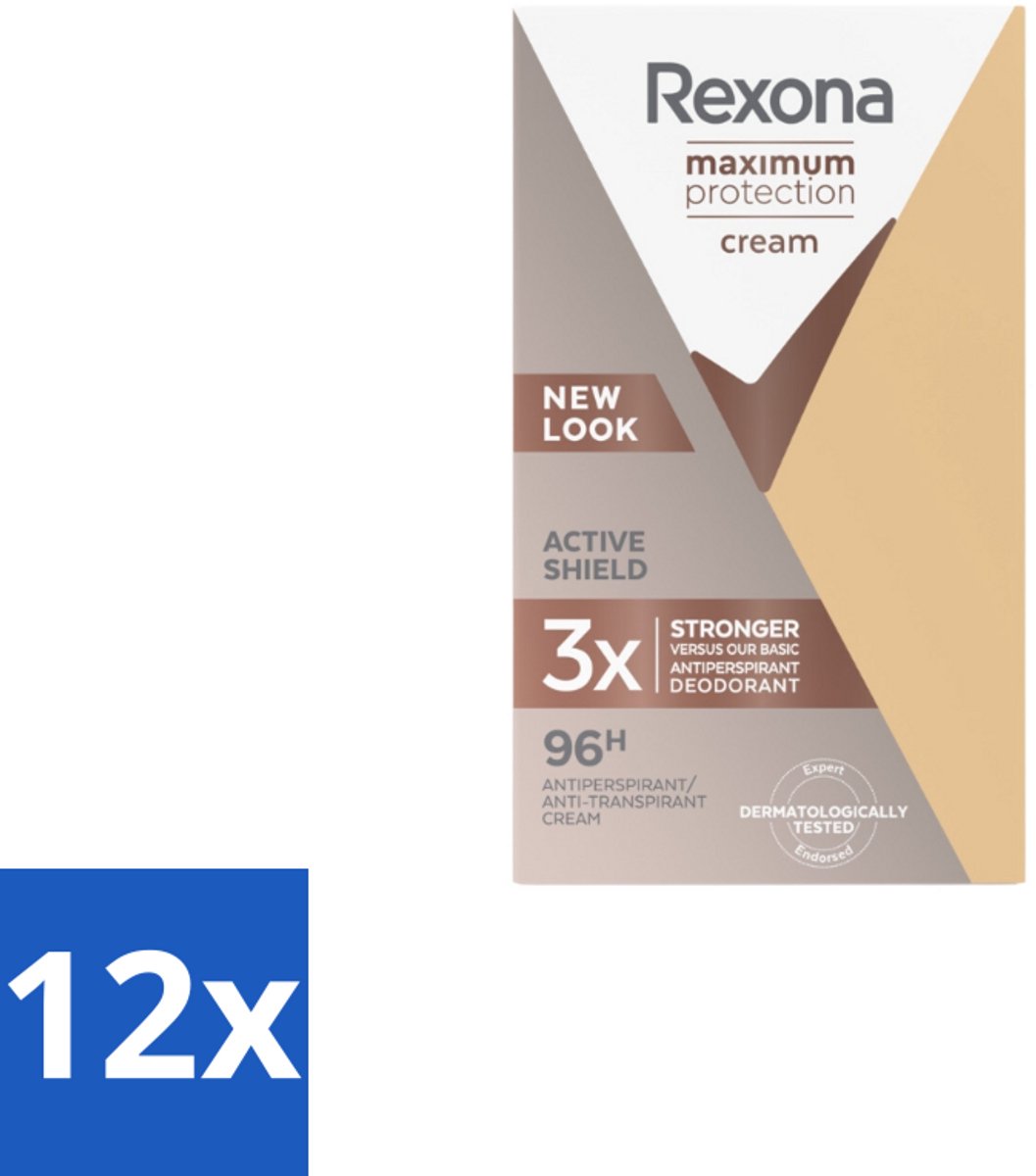 12 x Rexona – Anti-Transpirant Stick – Maximum Protection – 45 ml - Deodorant - Zweetbestendig - Sport - Beweging - Geur