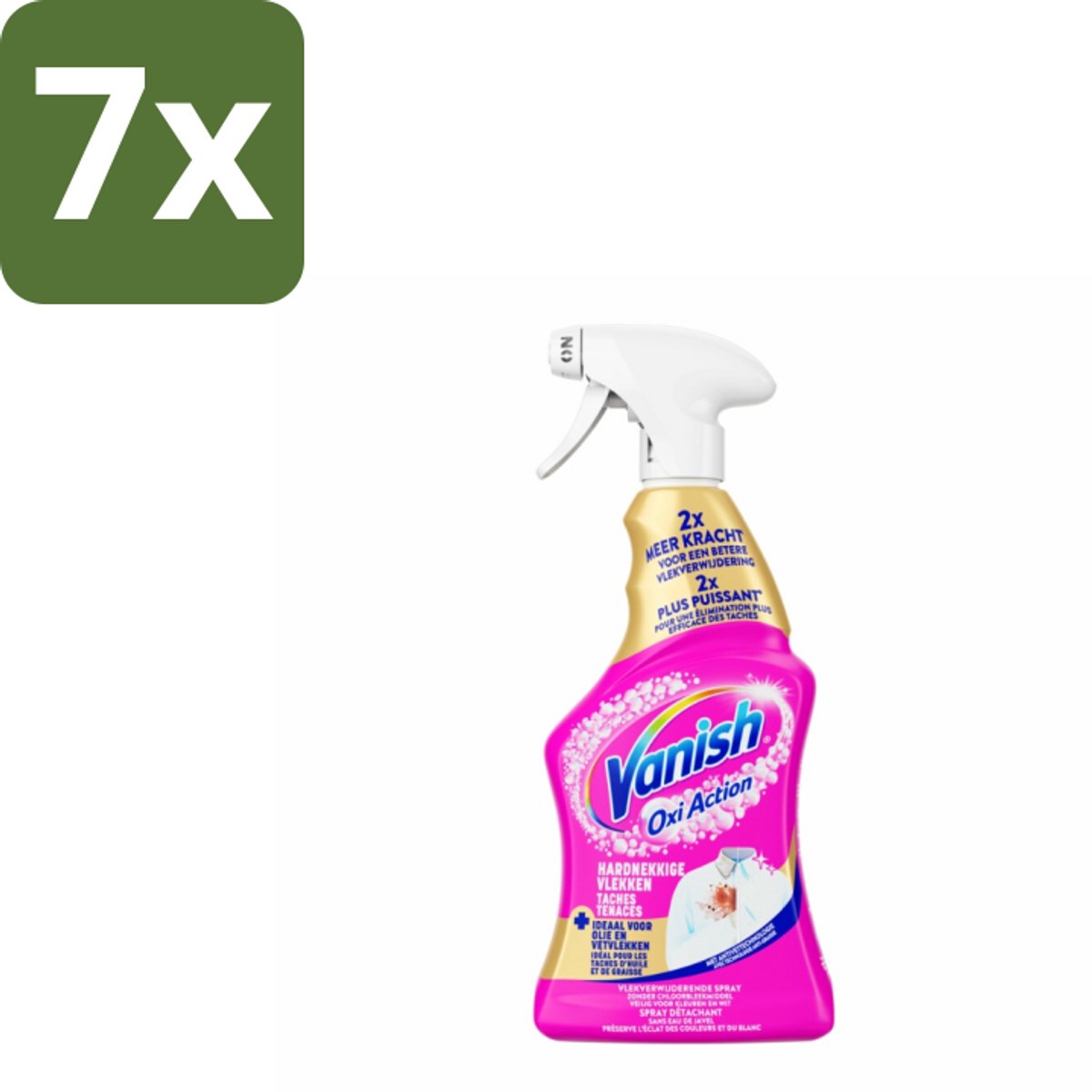 Vanish Vlekkenverwijderaar Spray Hardnekkige Vlekken 500 ml - Bulkverpakking - 7 stuks