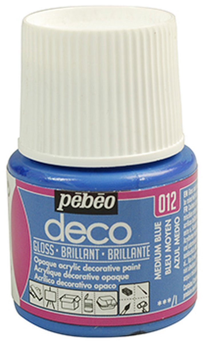 Verf medium blauw - acryl glanzend - 45 ml - Pébéo