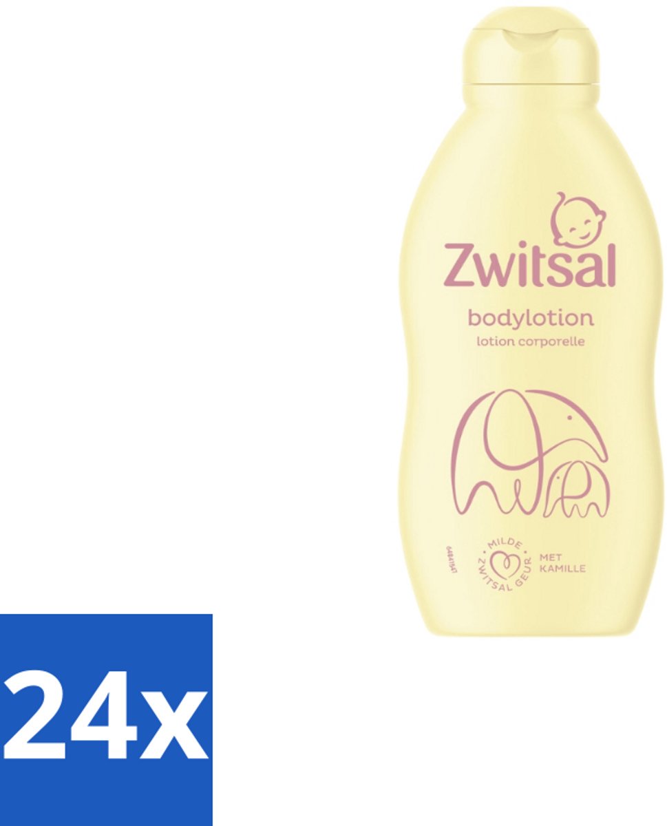 24 x Zwitsal – Bodylotion – Verzorgend – 200 ml - Baby Lichaamsverzorging - Babyhuid - Zwitsal Bodylotion - Kamille - Gevoelige Huid