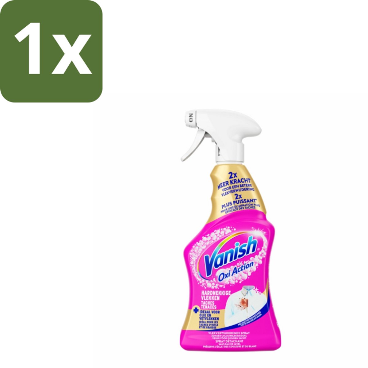 1 x Vanish Vlekkenverwijderaar Spray Hardnekkige Vlekken 500 ml - Vlekkenverwijderaar Spray - Hardnekkige Vlekken - Vlekken Verwijderen - Wasmiddel - Textiel Reinigen