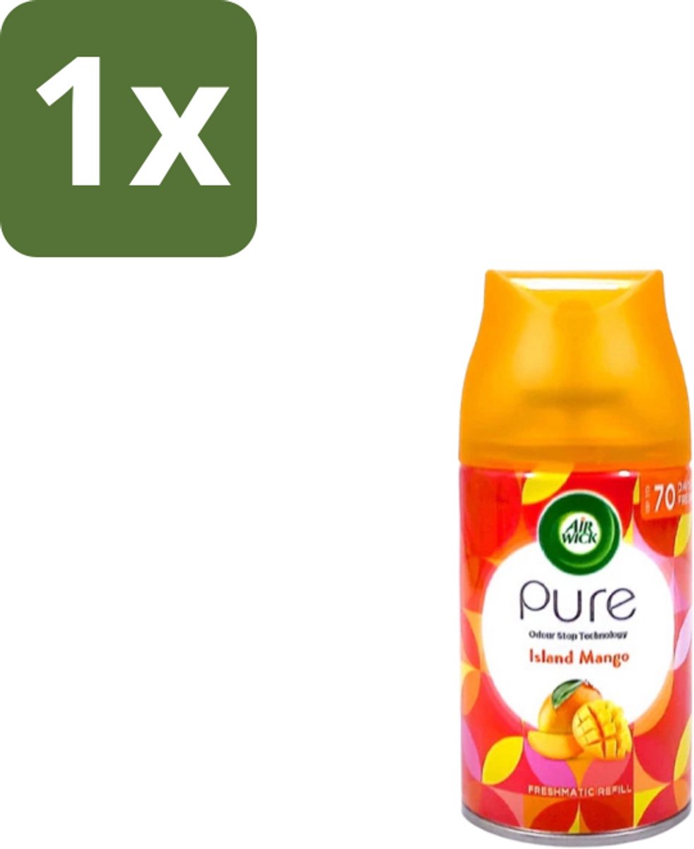1 x Air Wick – Luchtverfrisser Navulling – Island Mango – 250 ml - Luchtverfrisser - Geur - Tropisch - Mango - Fris
