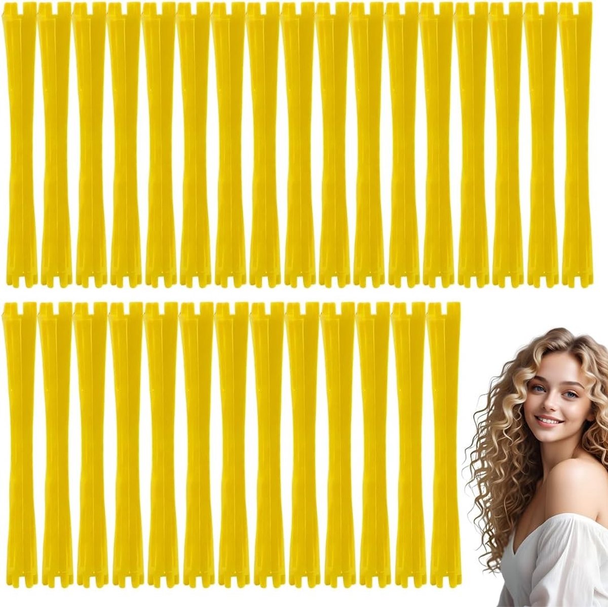 Bigodini voor Permanente Krullen - 30 Stuks Kleine Bigodini van Plastic voor Korte en Lange Haarstijlen, Ideaal voor Natuurlijke Krullen en Styling Tools van 8.5cm x 0.9cm