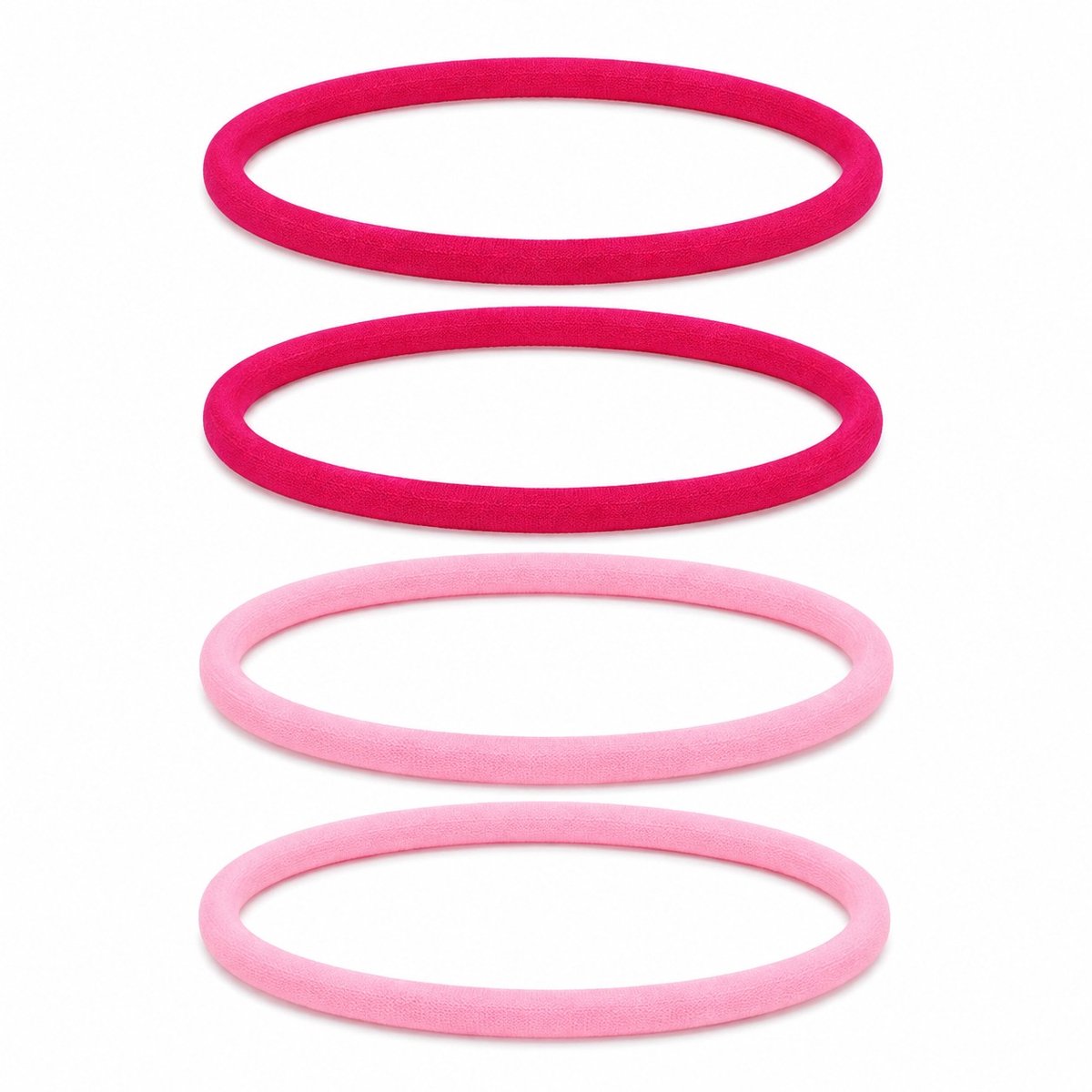 Haarsoires Haarband Sport 1cm - Endless Elastiek - Nylon - Roze - Set van 4 - Sporthaarband - Sportieve Hoofdband - voor Dames & Heren