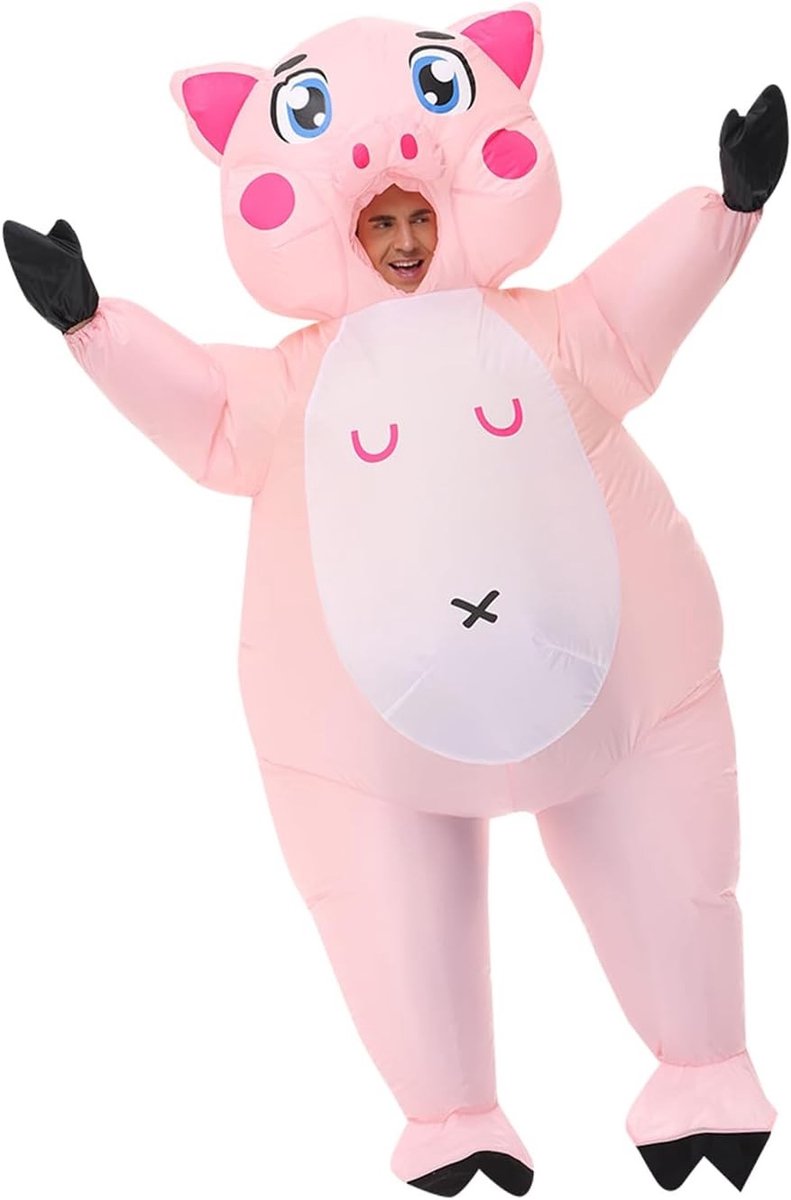 Opblaasbaar Varkenskostuum voor Volwassenen - Volledig Lichaam Kostuum voor Feestjes, Carnaval en Halloween - Grappig en Comfortabel Outfit voor Mannen en Vrouwen