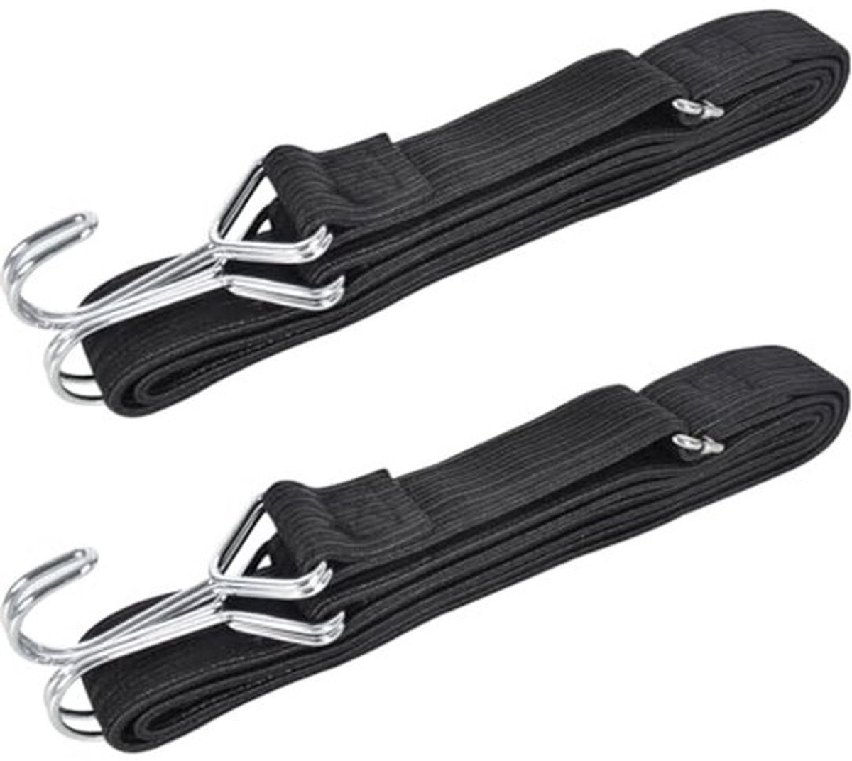 Elastische touwen met haken - 2 stuks, 60/100/200 cm, ideale bevestigingsriemen voor bagage, fietsen, camping en auto