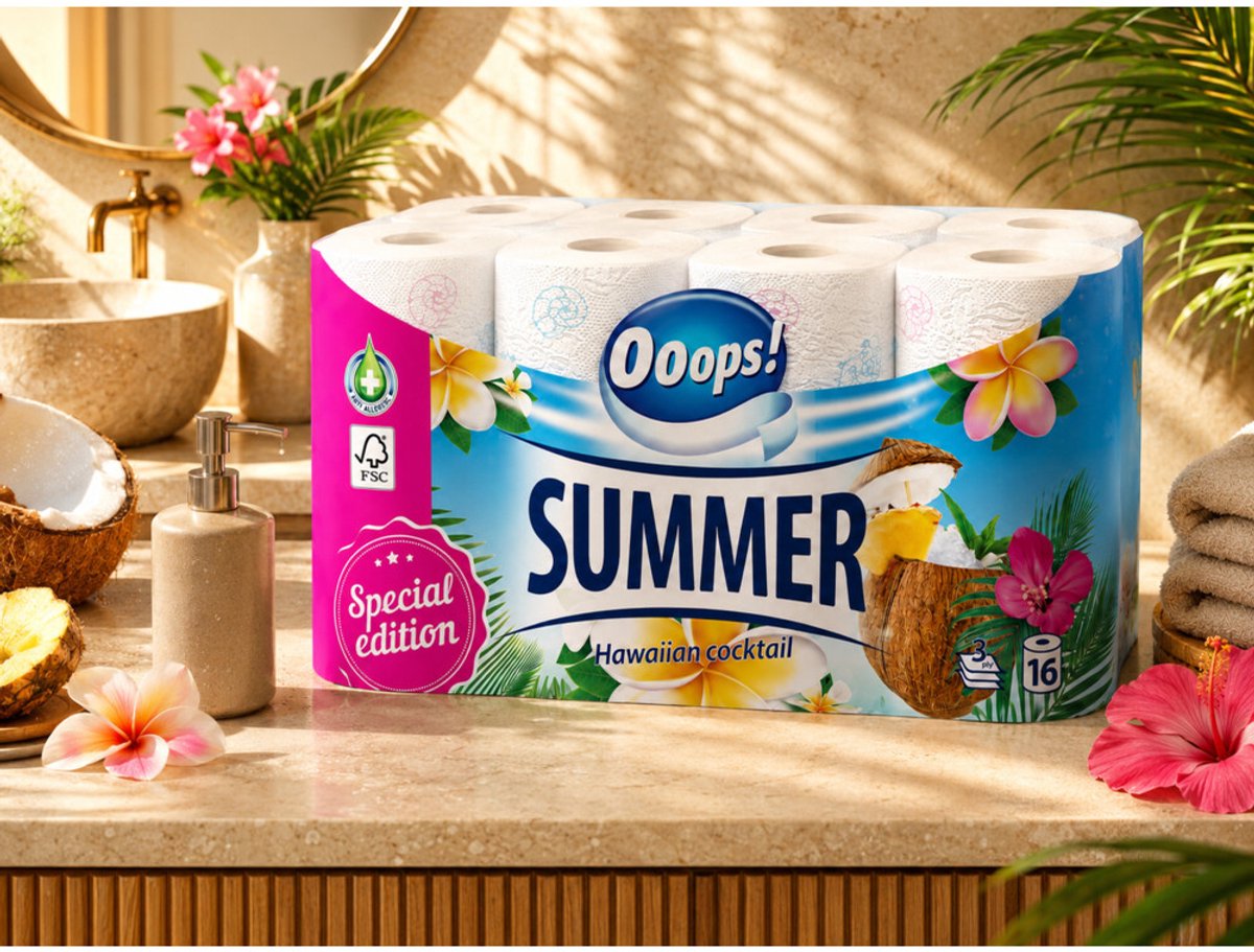 Ooops! Toiletpapier Classic Sensitive Summer Editie 3-laags - 3 x 16 stuks - Voordeelverpakking