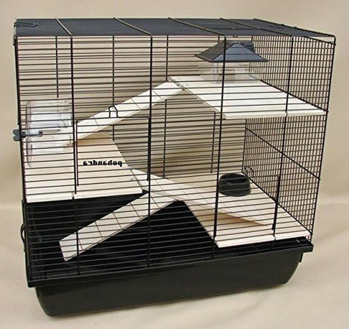 Dierenkooi - Knaagdierenverblijf - Huisdier Huisvesting - Complete Uitrusting - 60x36x54 cm - Zwart