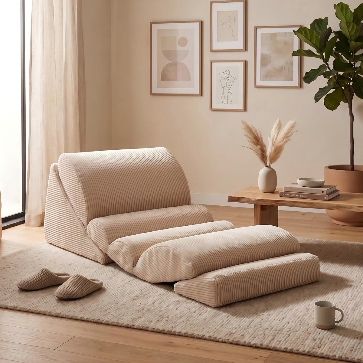 Comfortabele 3-in-1 Zit- en Vloerkussen Set met Wasbare Hoes, Ergonomisch Ontwerp, Perfect voor Woonkamer en Hal, Zacht en Ondersteunend Schuim