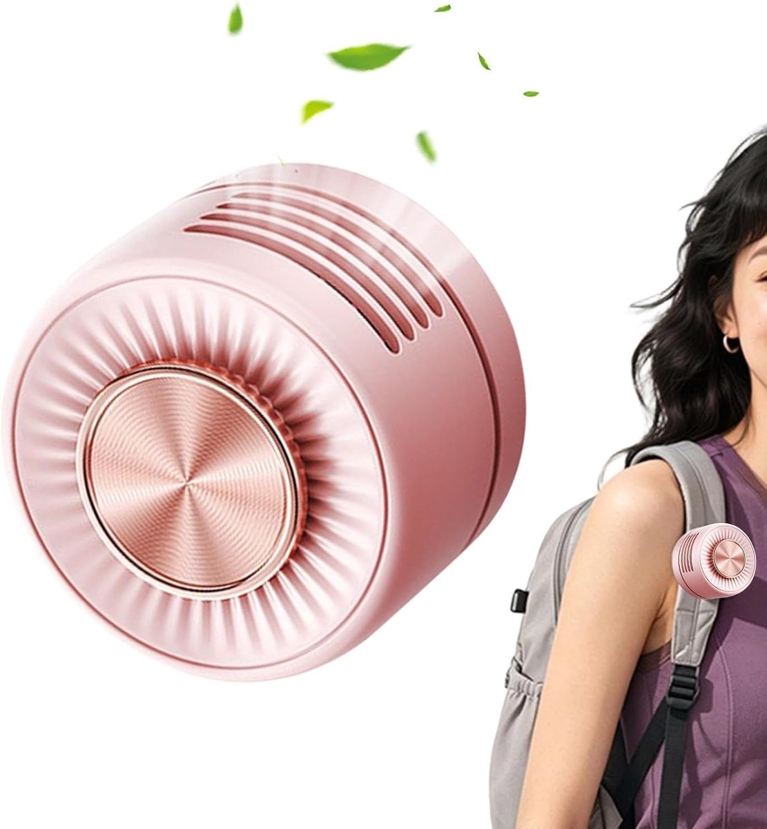 Draagbare mini ventilator zonder bladen - Kleine clipventilator - Taille clip mini cycloonventilator - Roze - Oplaadbare handsfree nekventilator - Voor kantoor, reizen en outdoor - Stille elektrische nekventilator met clip - Mini clipventilator
