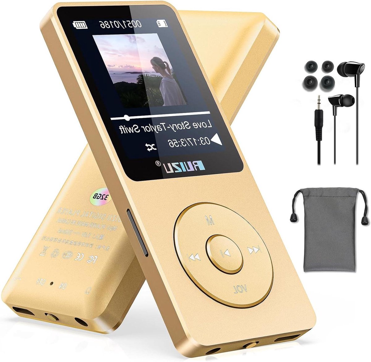 Draagbare Muziekspeler - MP3 Speler - Muziek Luisteren - Bluetooth 5.3 Connectie - 64GB Opslag - Zwart