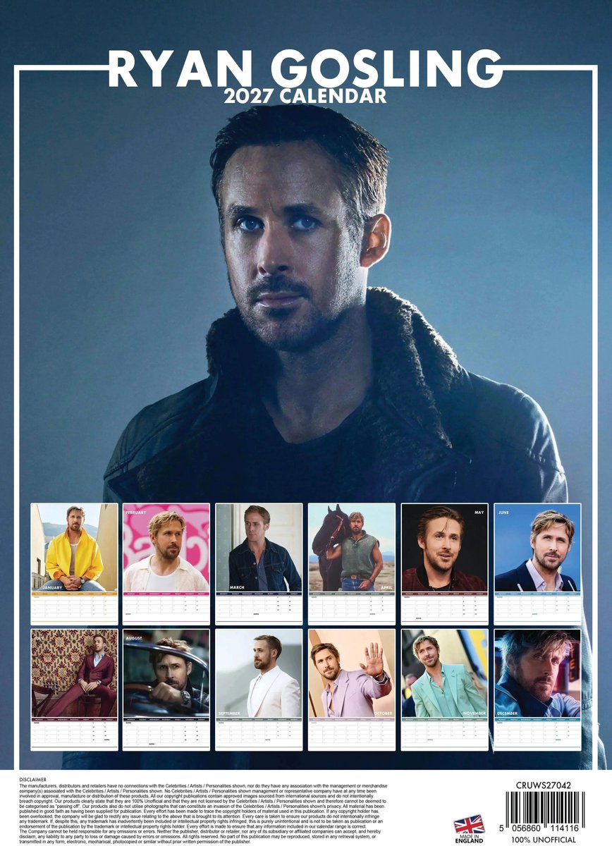 Ryan Gosling A3 Kalender 2027