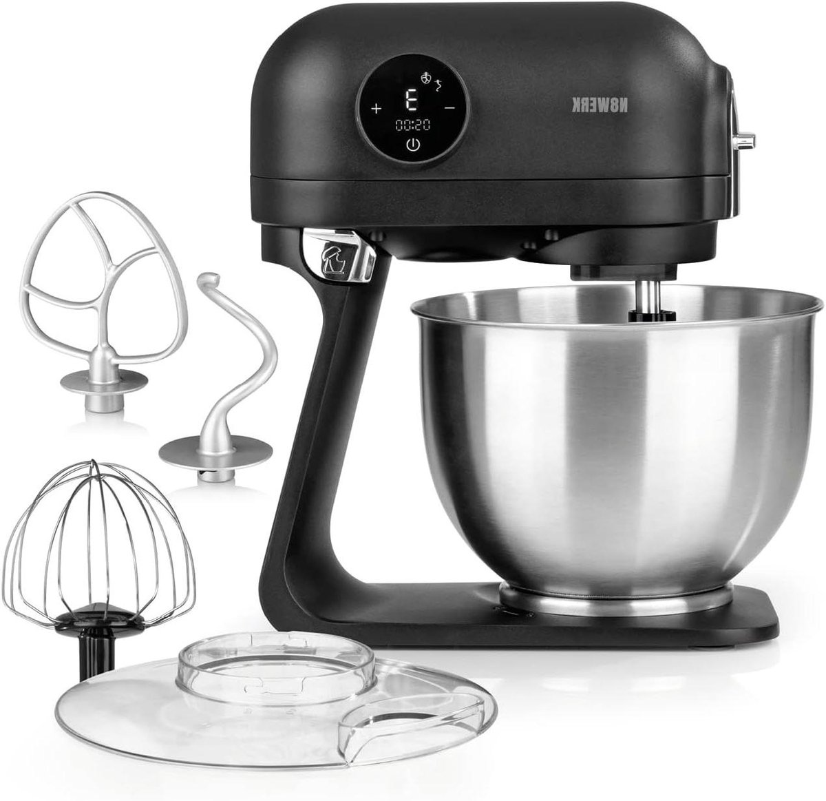 Keukenmachine - Mixer - Bakken en Koken - Krachtig Planetair Systeem - 5 Liter Kom - Zwart