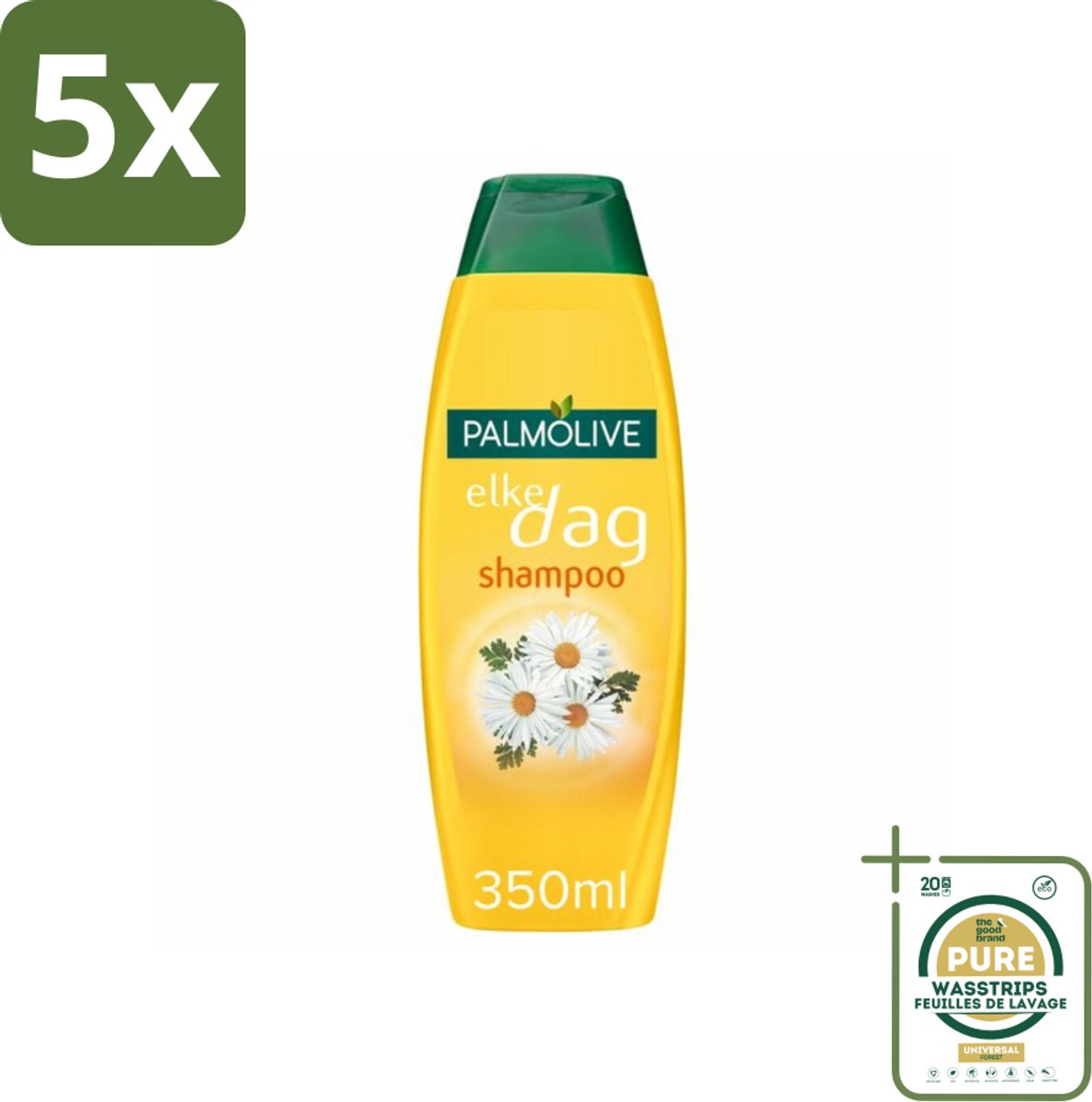 5 x Palmolive Shampoo Elke Dag 350 ml - Grootverpakking - Shampoo Elke Dag - Kamille Extract - Natuurlijke Shampoo - Haartype - Milde Shampoo